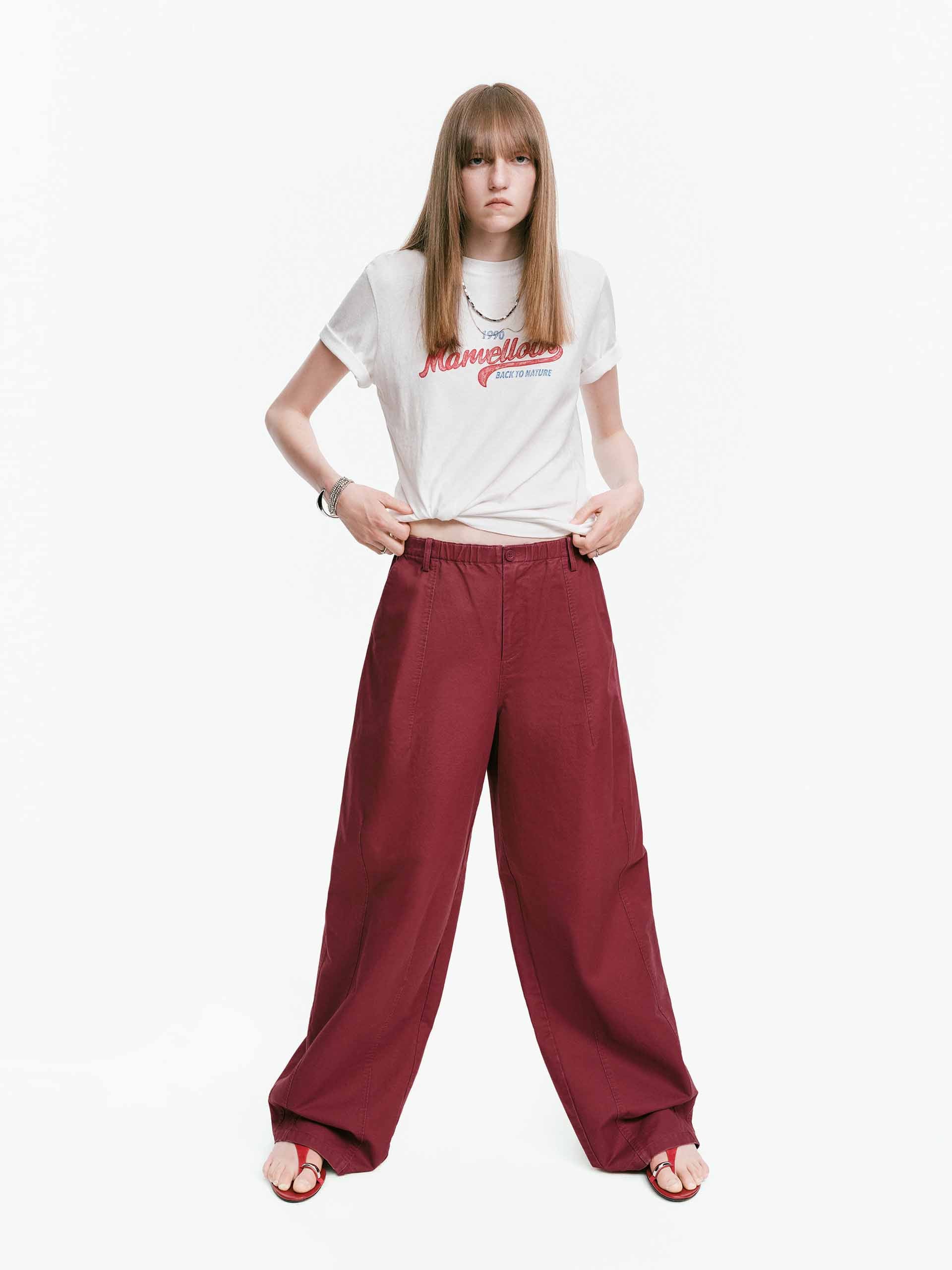 Elastic Waistband Cotton Pants - Image 8
