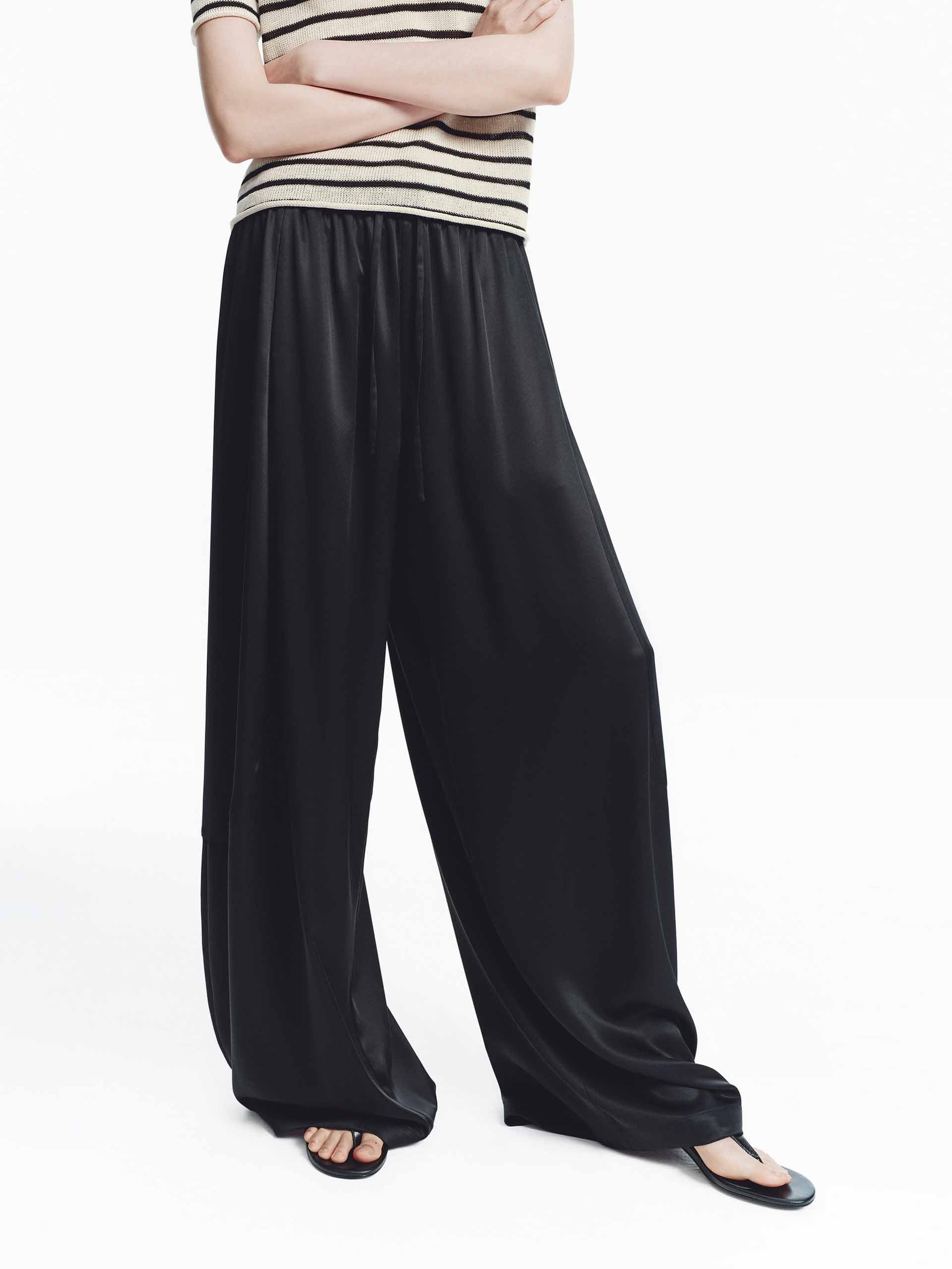 Elastic Waistband Wide Pants - Image 6