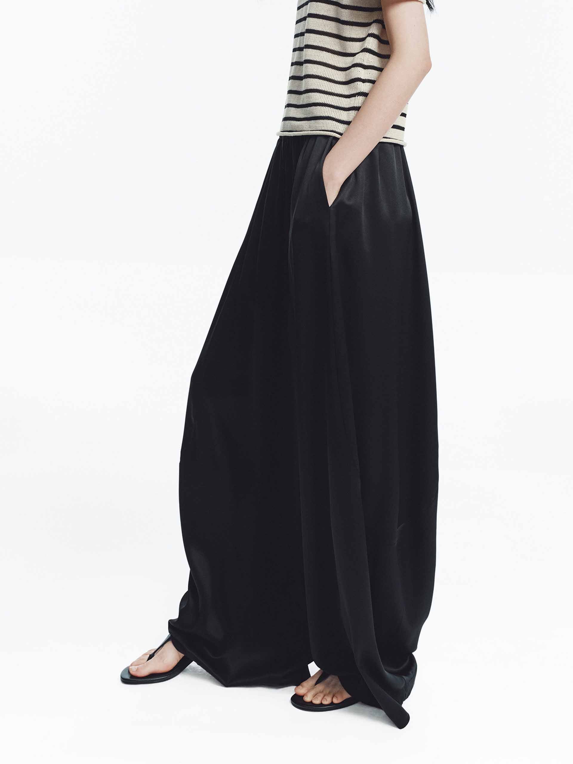 Elastic Waistband Wide Pants - Image 7