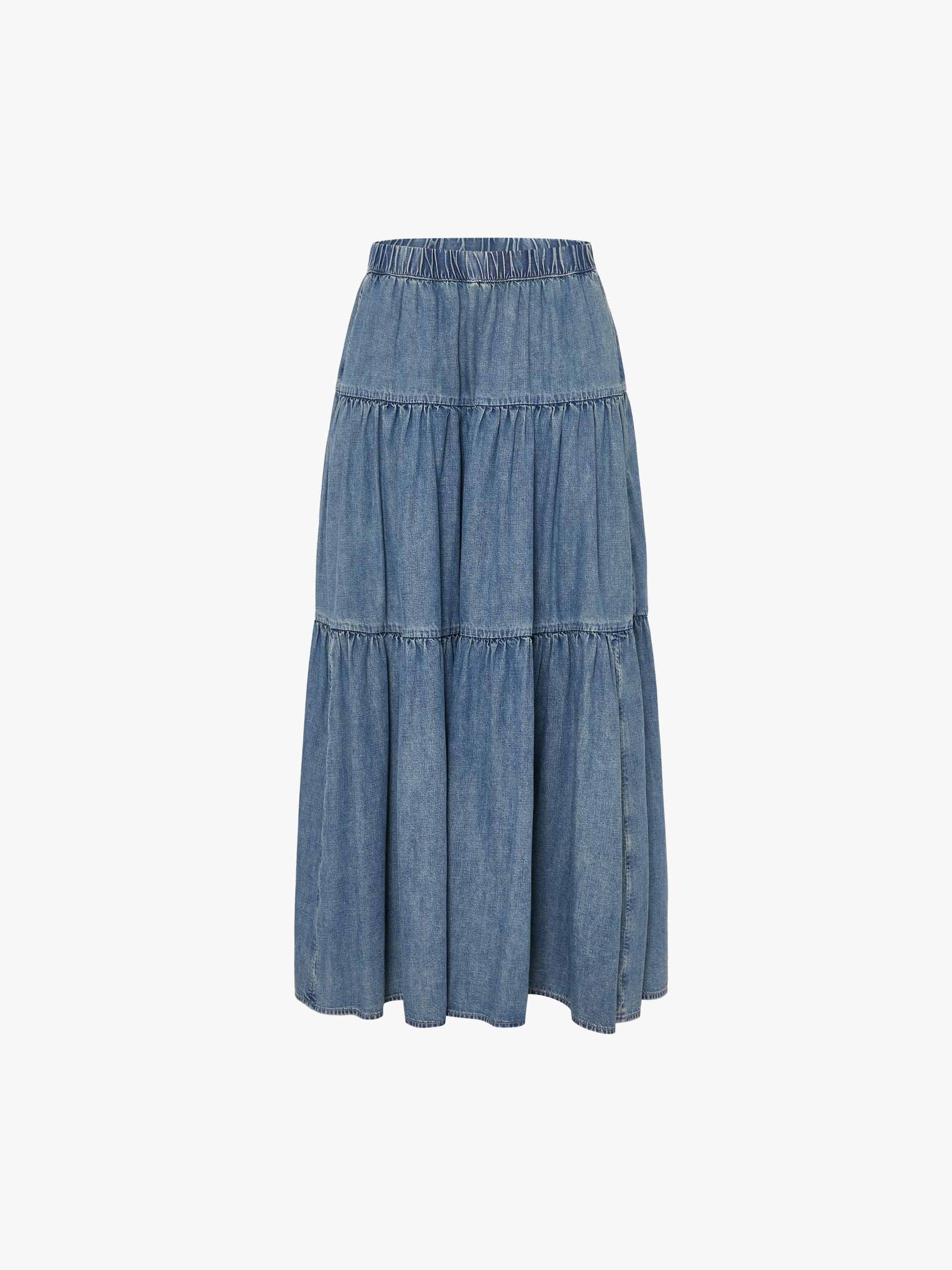 Elasticated Denim Maxi Skirt - Image 5