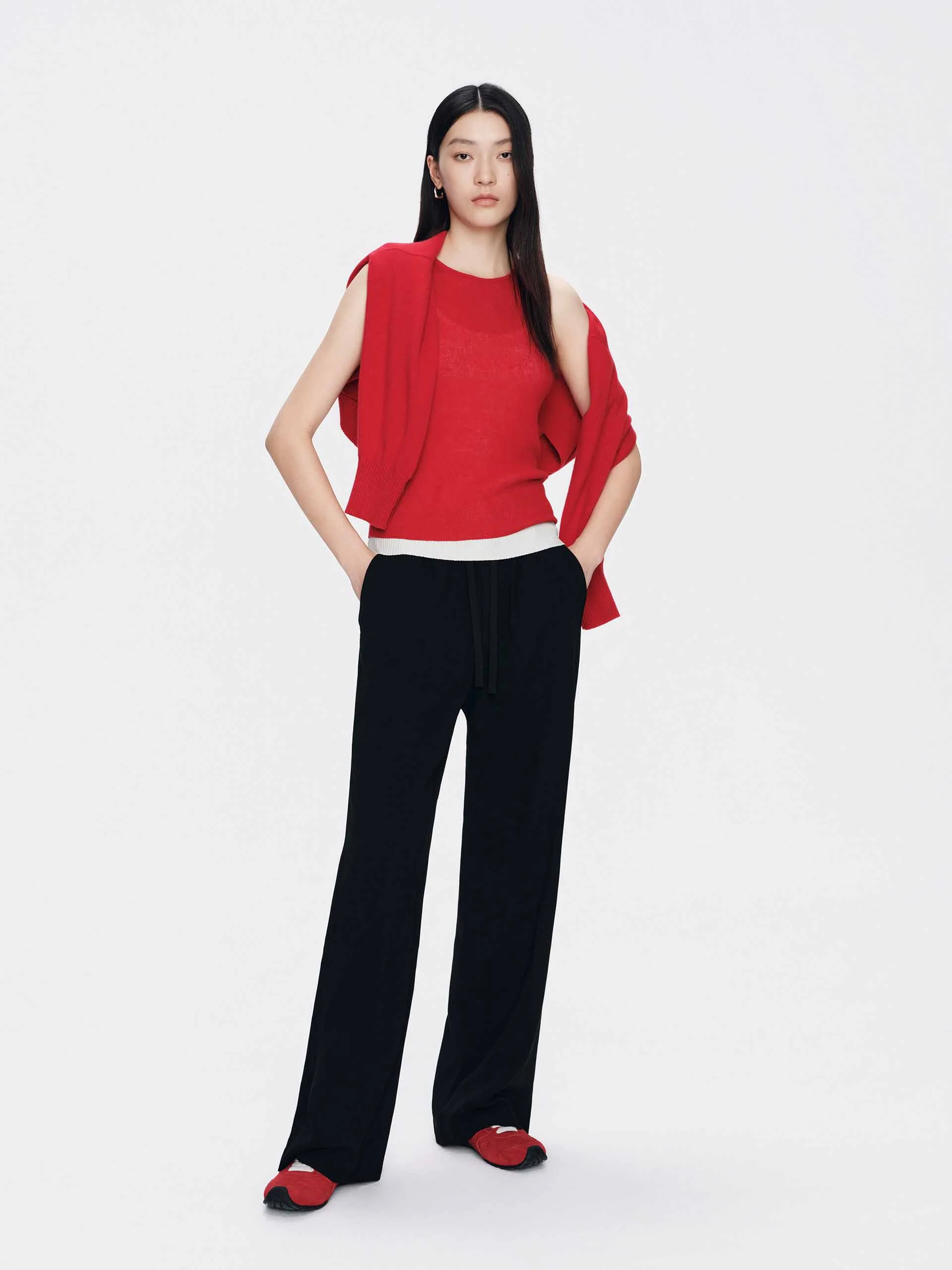 Elasticated Waist Relaxed Pants - Image 2