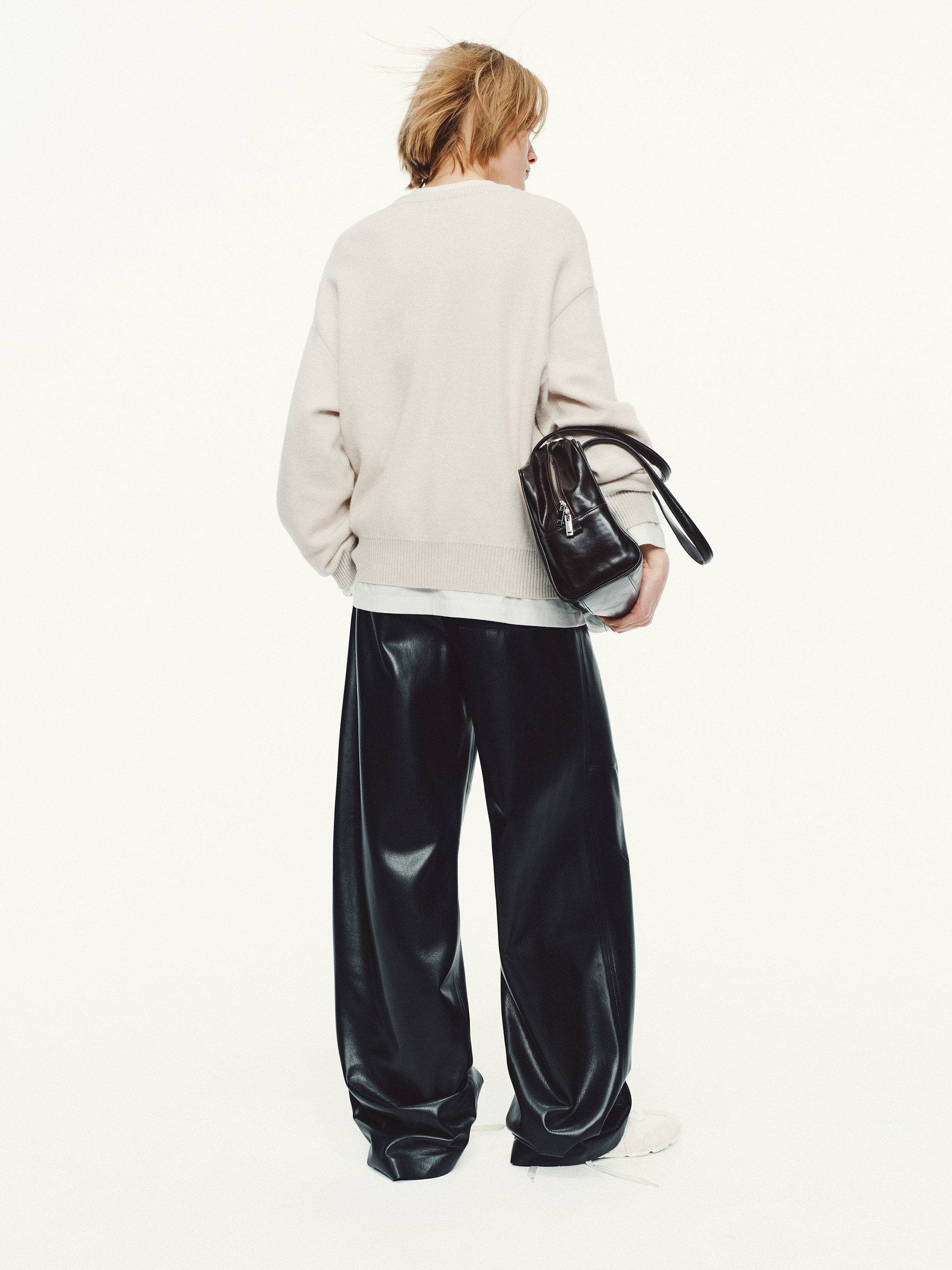 Elasticated Waistband Leather Pants - Image 6