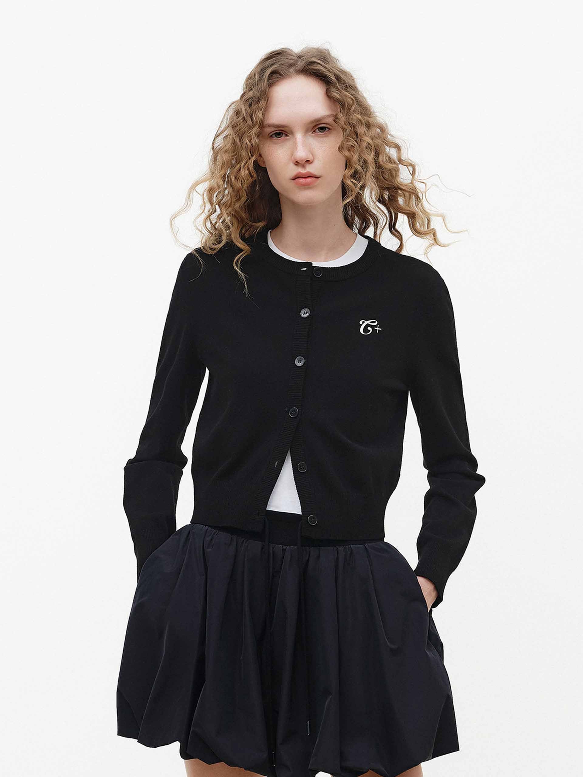 Embroidered Logo Short Cardigan - Image 3
