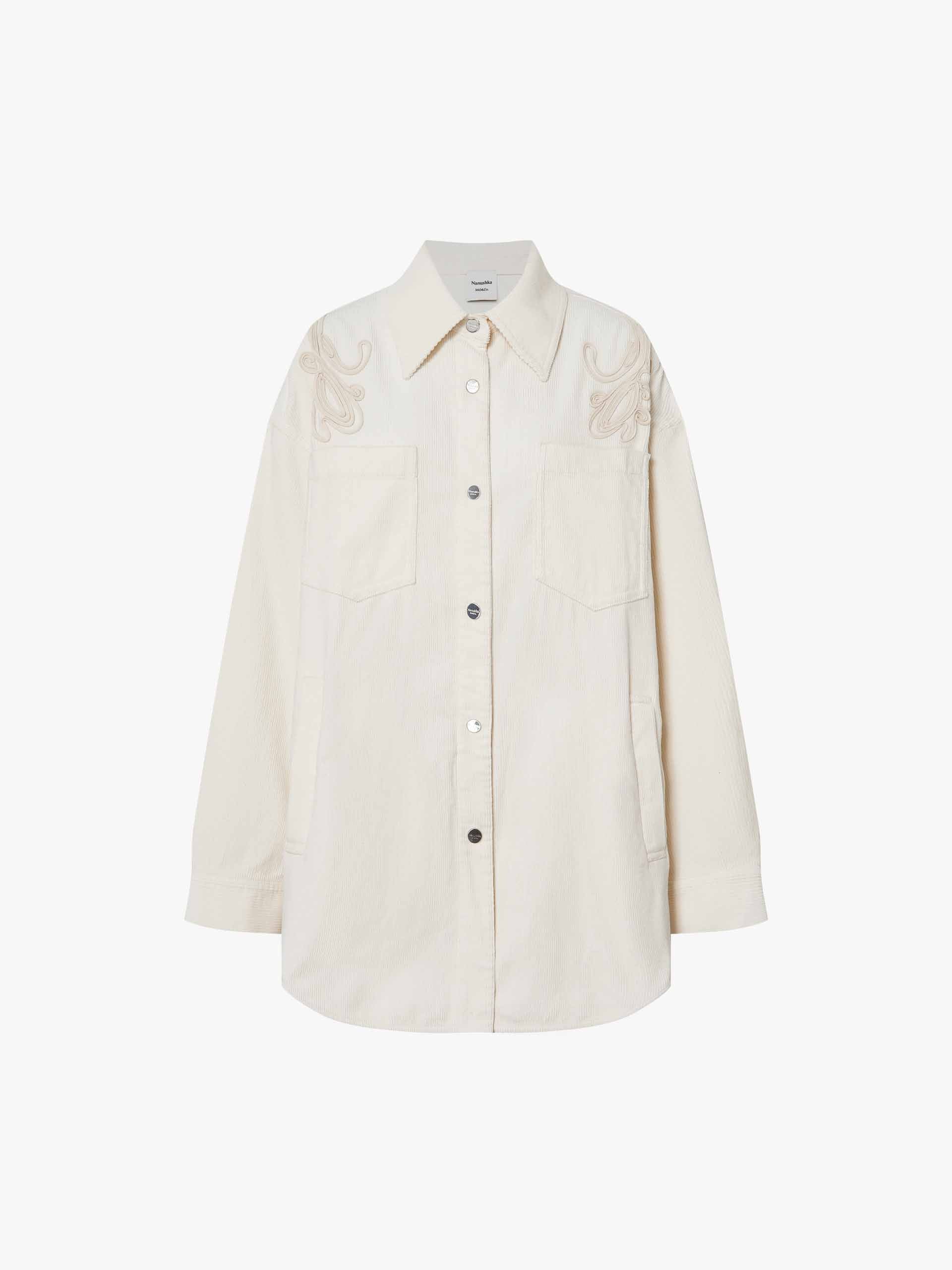 Embroidery Detail Corduroy Shirt - Image 5