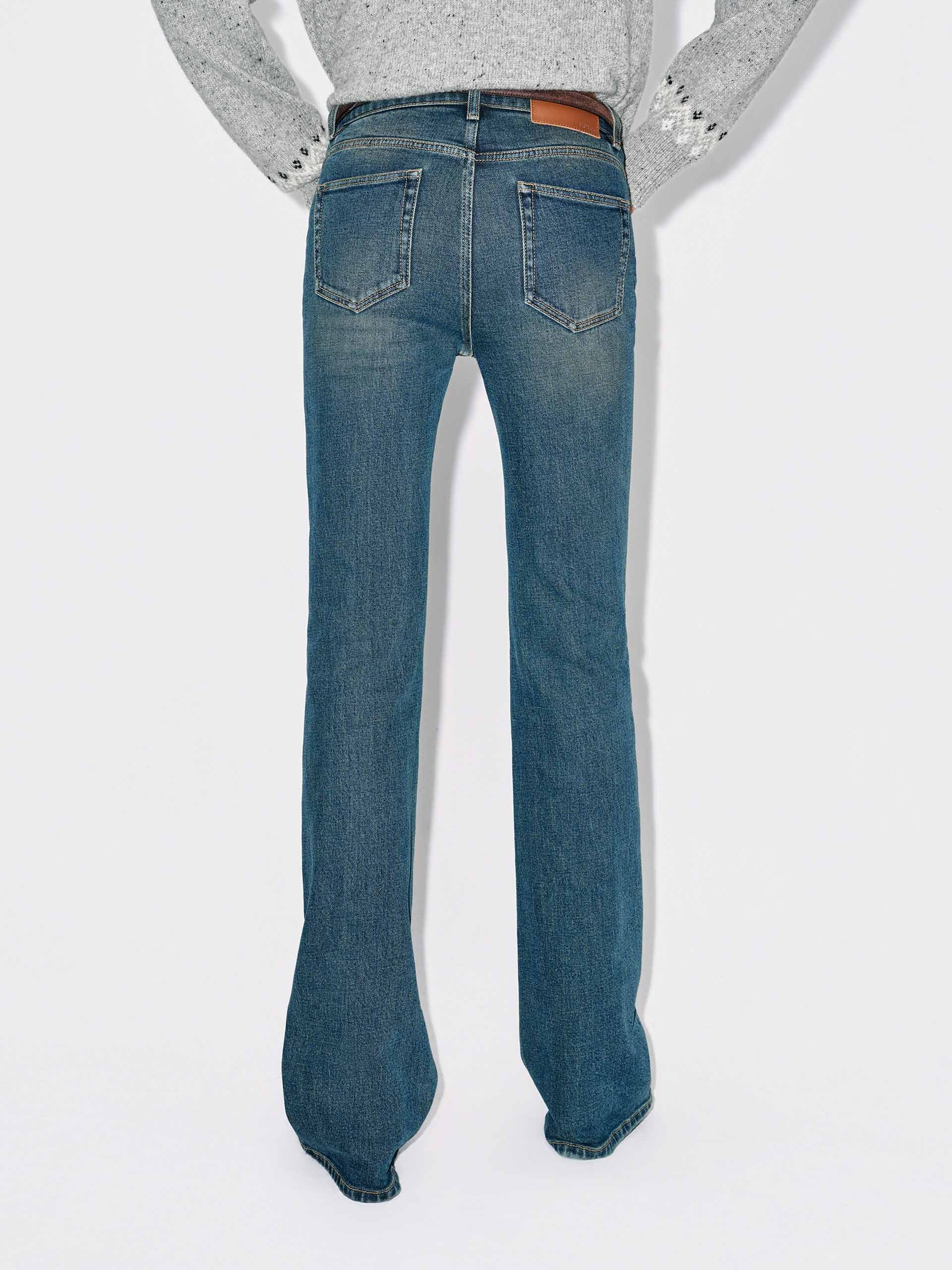 Faded Blue Flared Jeans - Image 7