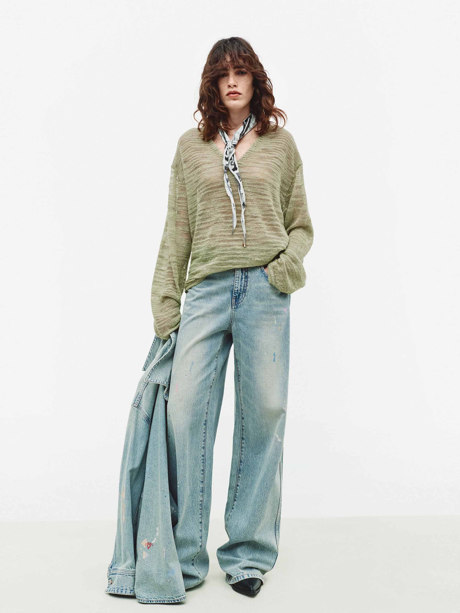 Faded Blue Graffiti Jeans - Image 2