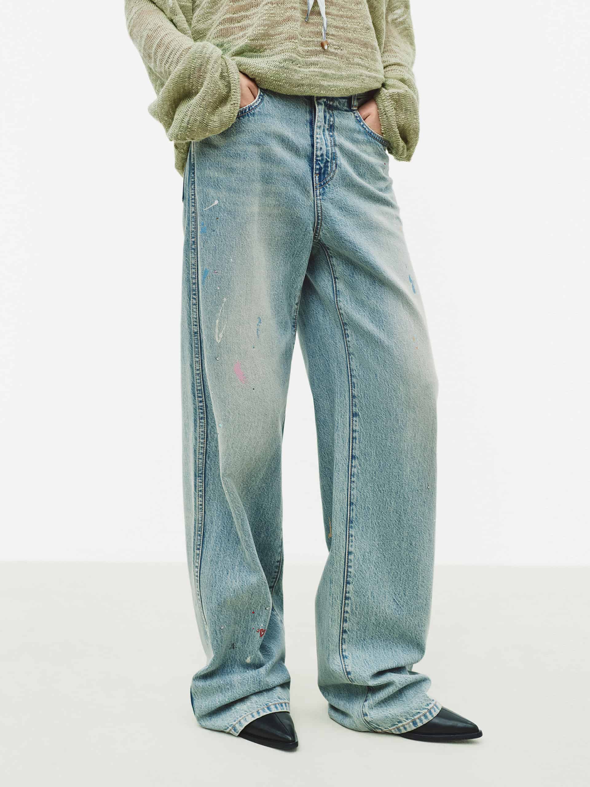 Faded Blue Graffiti Jeans - Image 3