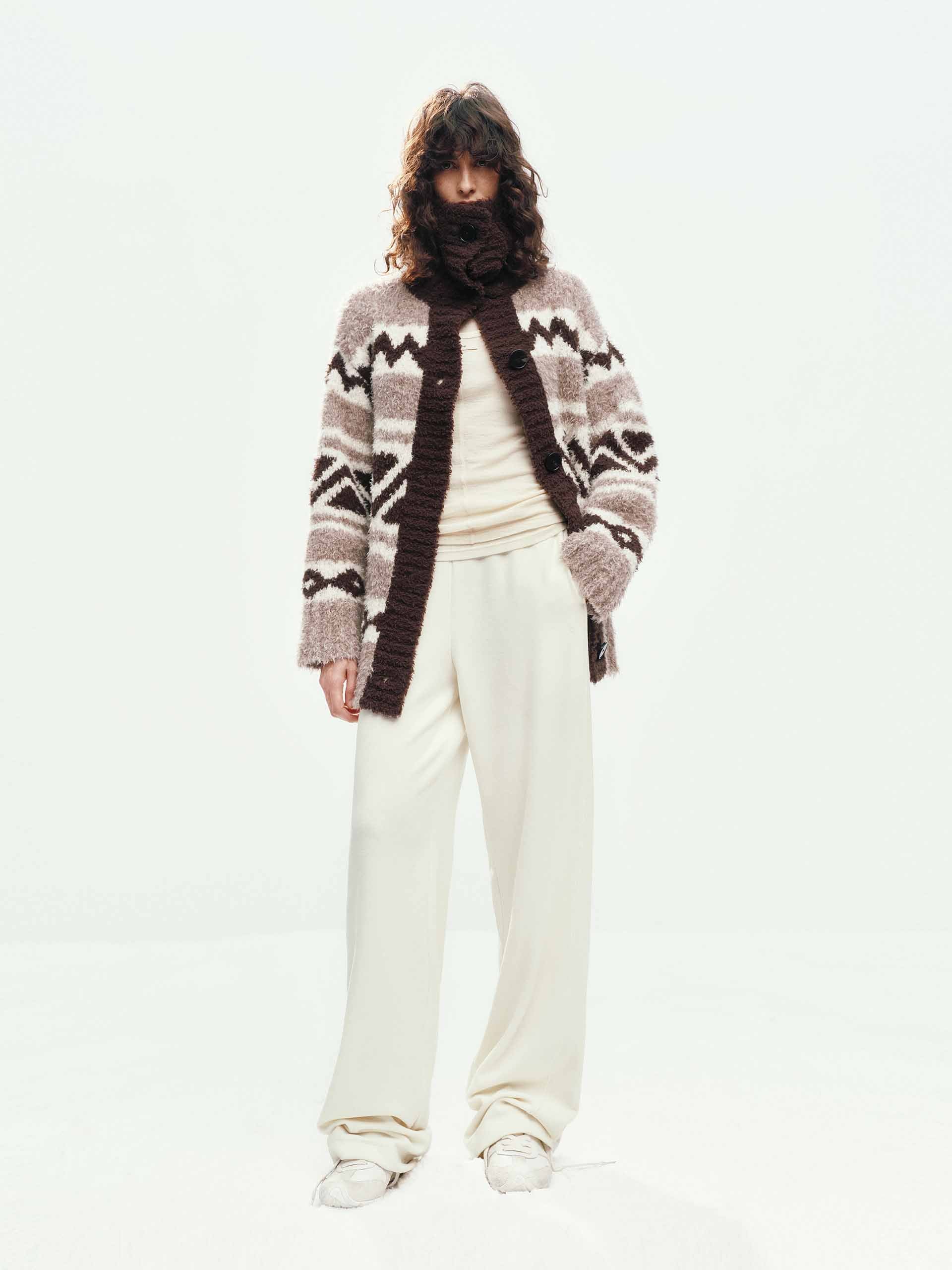 Fair Isle Contrast Cardigan - Image 2