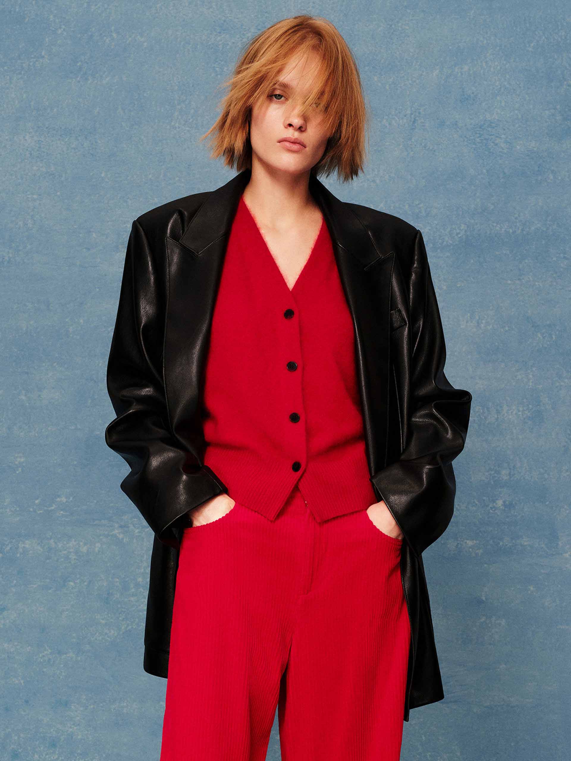 Faux Leather Black Blazer - Image 6