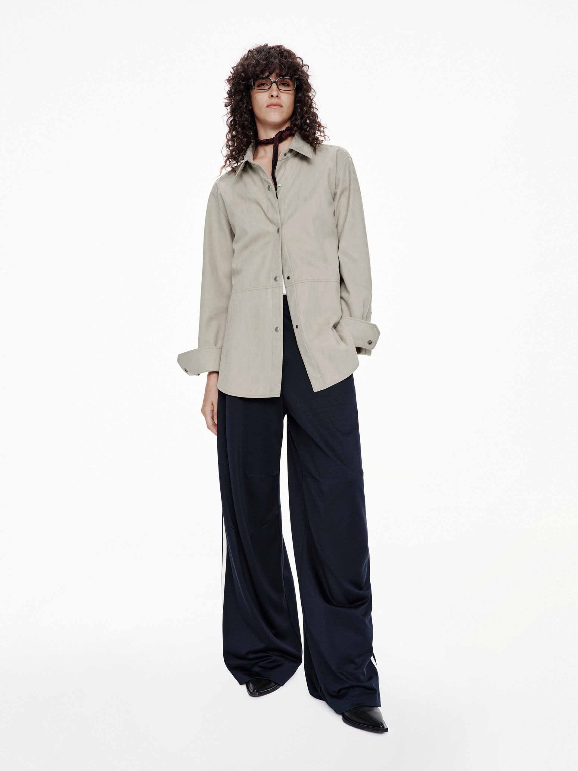 Faux Leather Button Jacket - Image 2