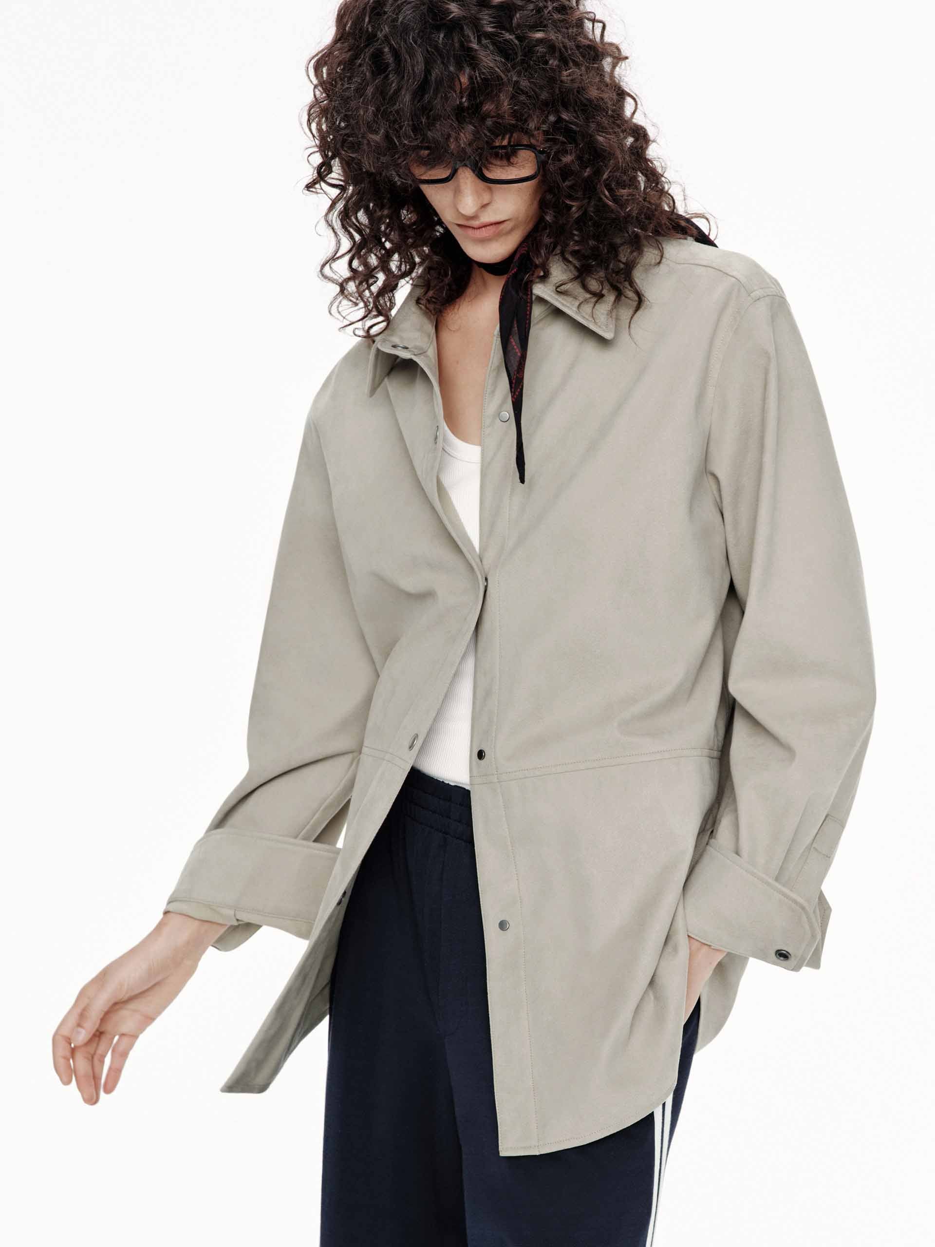 Faux Leather Button Jacket - Image 3