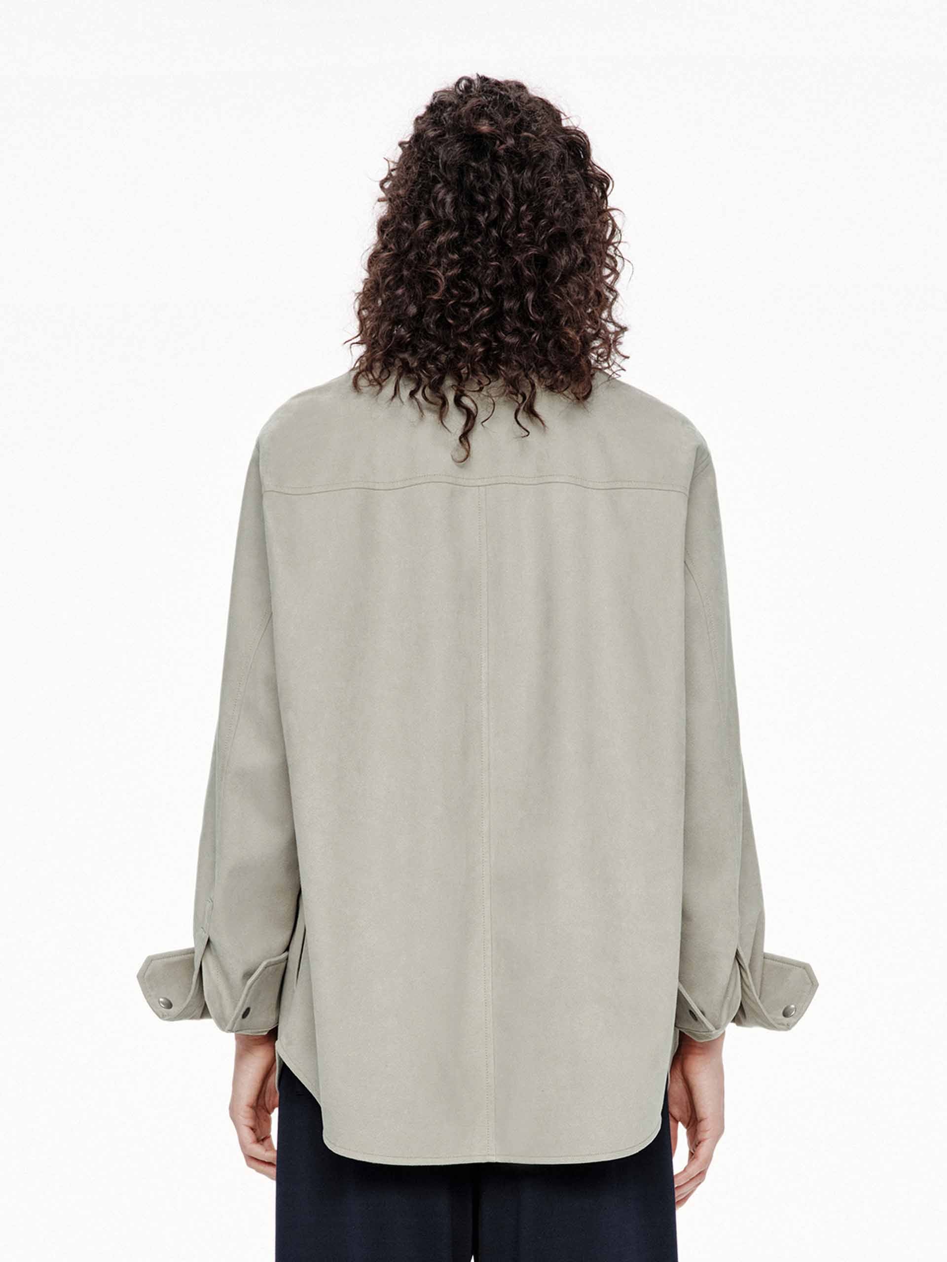 Faux Leather Button Jacket - Image 6