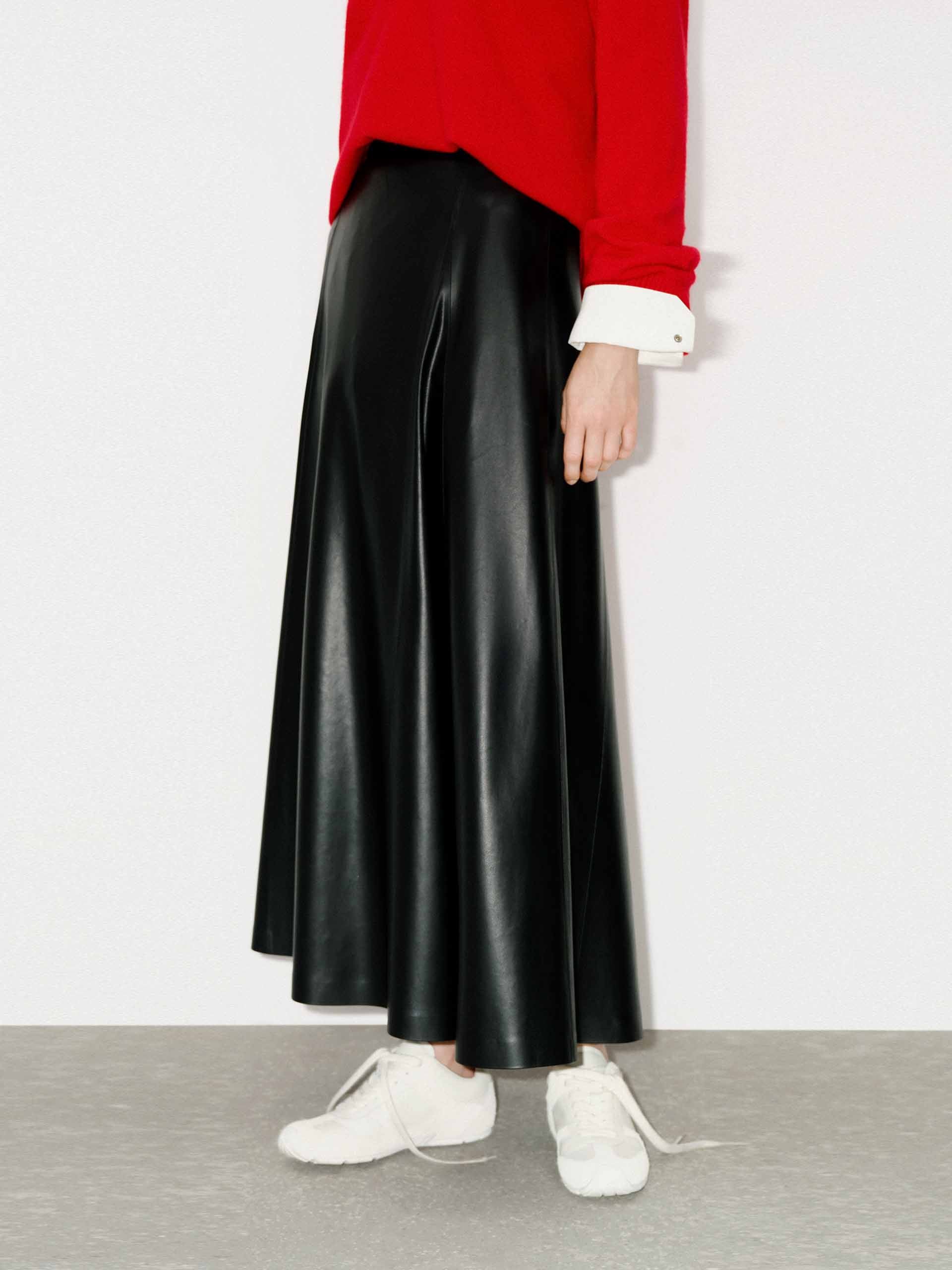 Faux Leather Midi Skirt - Image 6