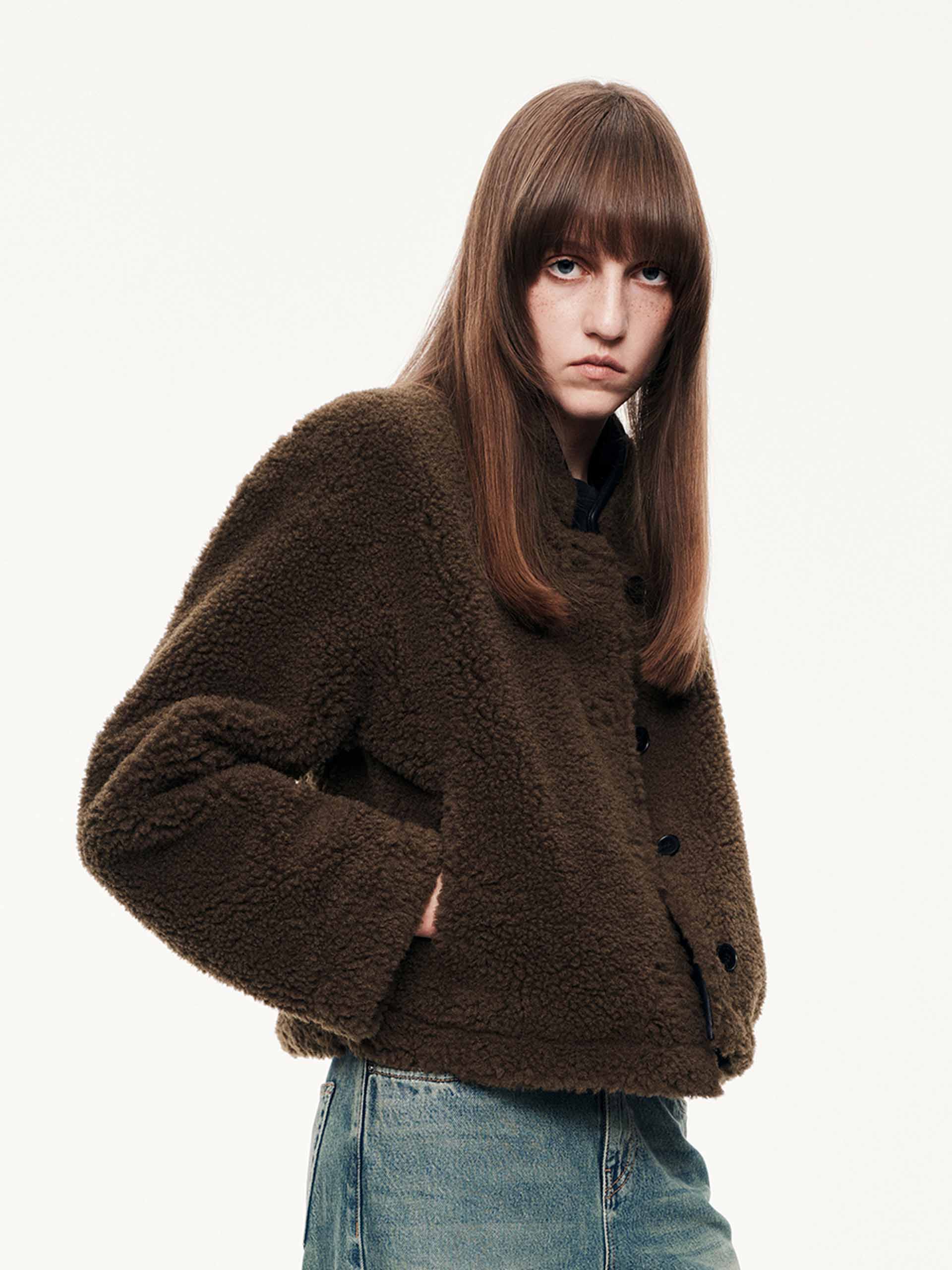 Faux Shearling Button Coat - Image 10