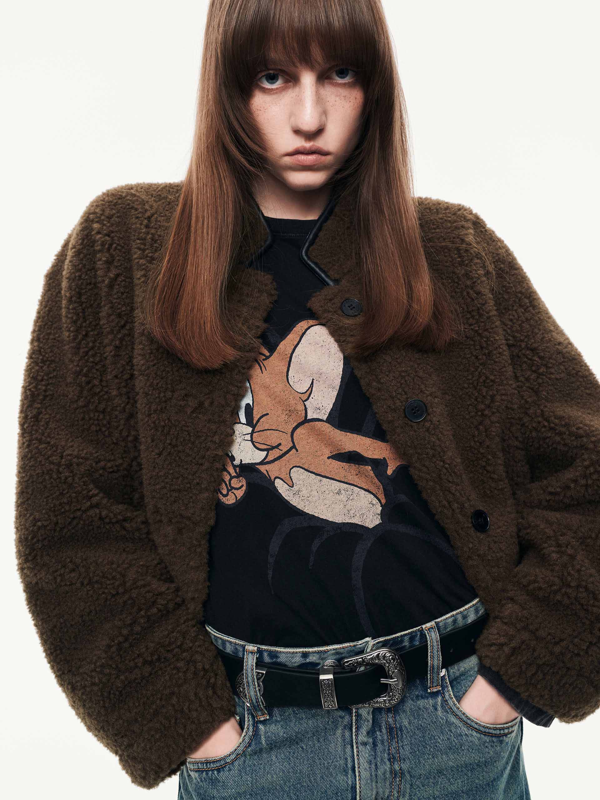 Faux Shearling Button Coat - Image 14