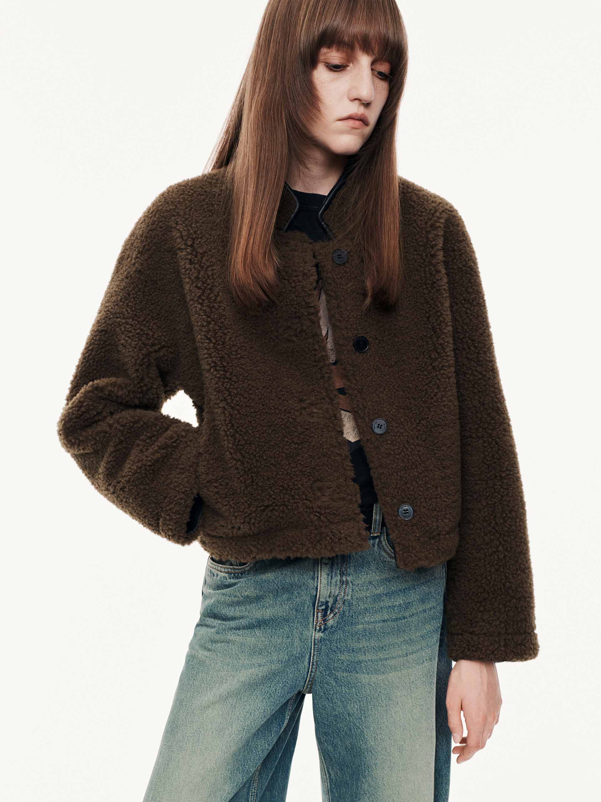 Faux Shearling Button Coat - Image 15