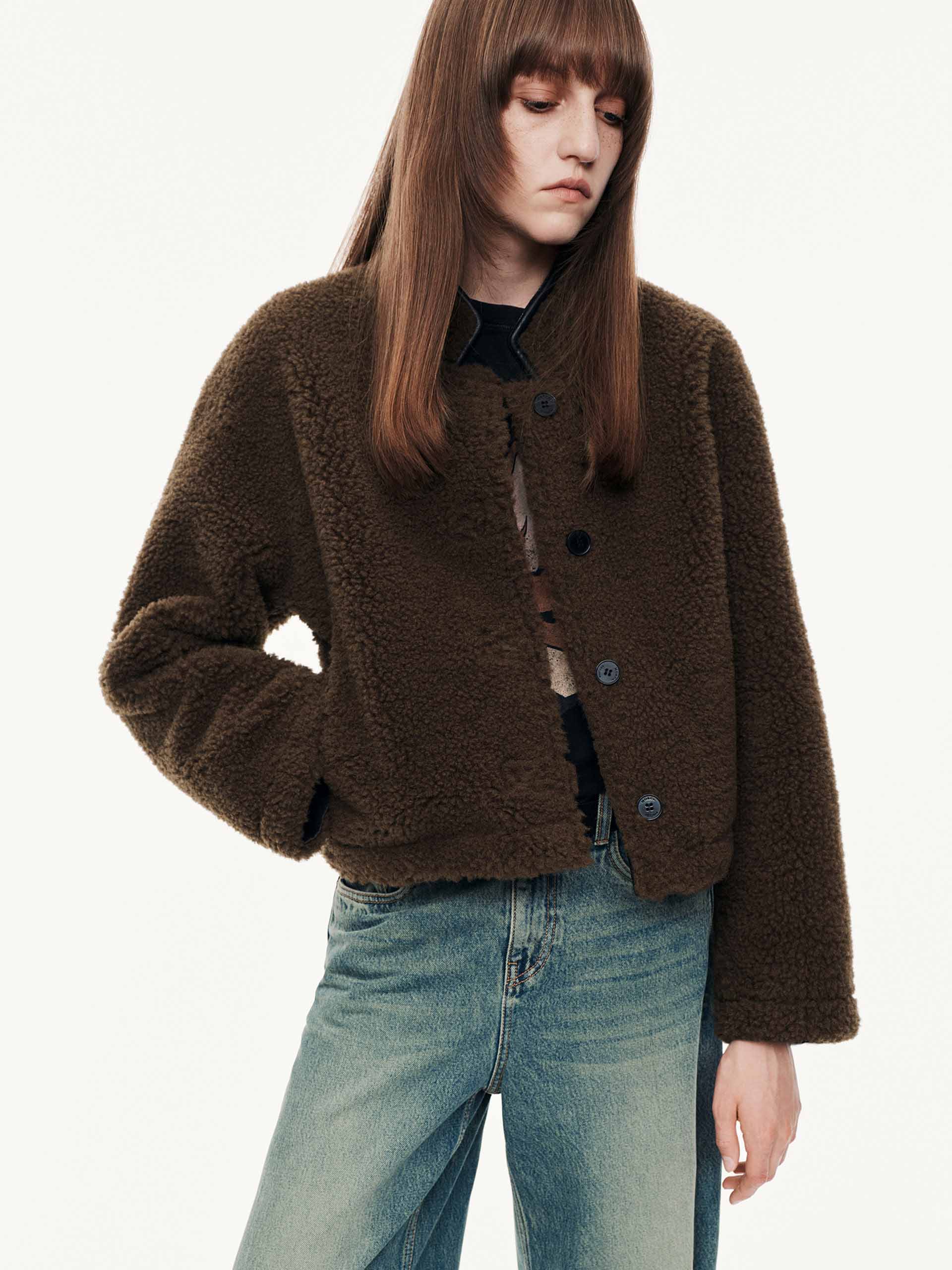 Faux Shearling Button Coat - Image 8