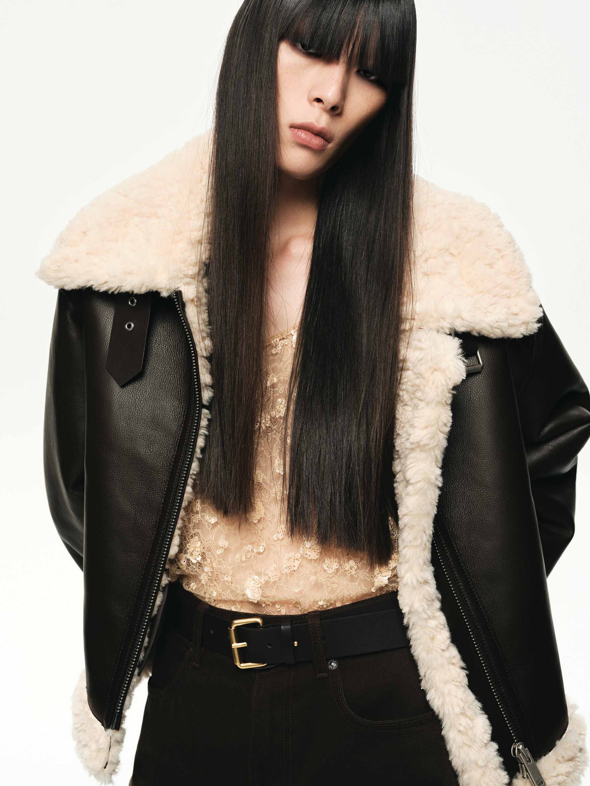 Faux Shearling Detail Coat - Image 6