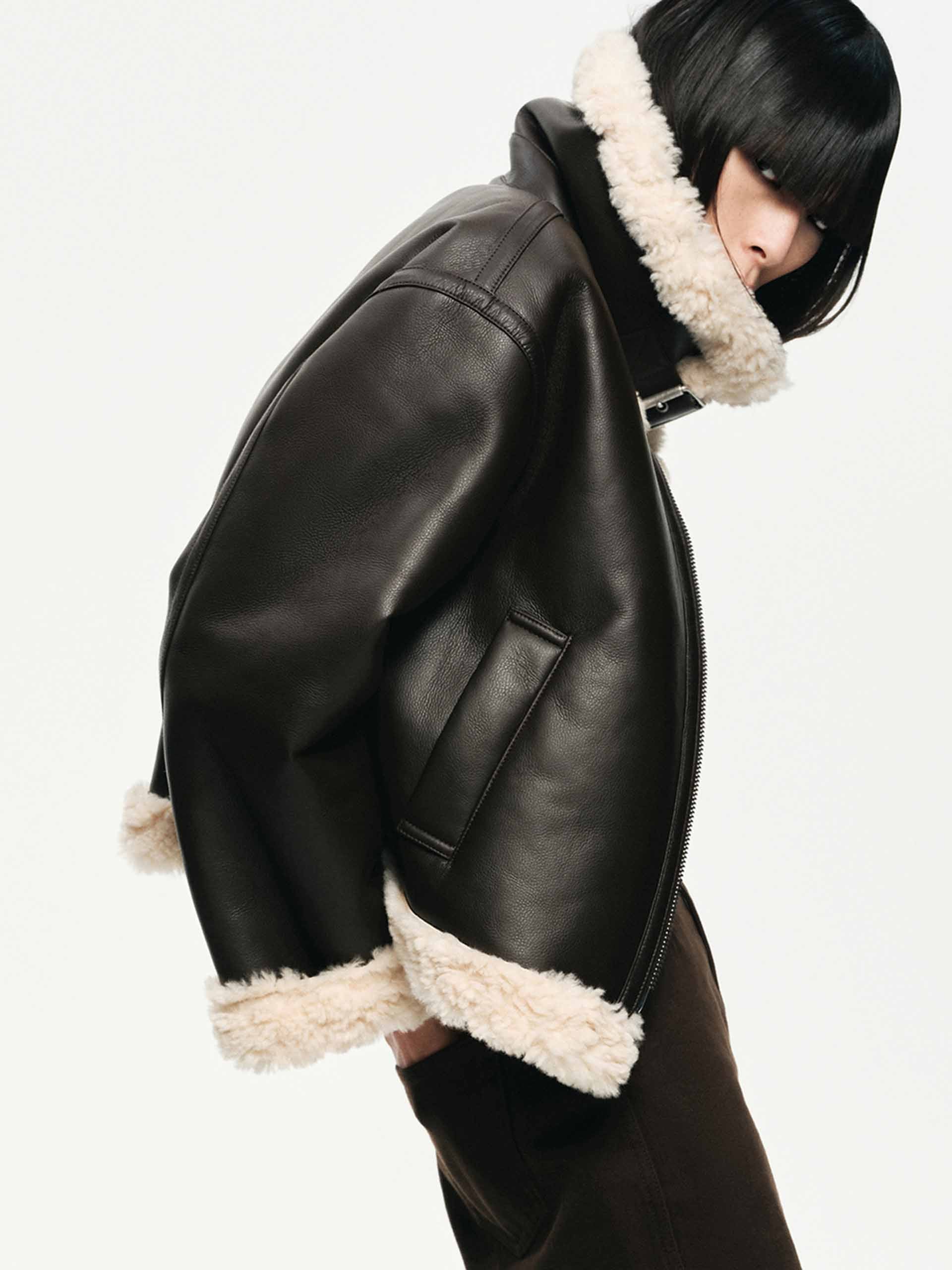Faux Shearling Detail Coat - Image 7