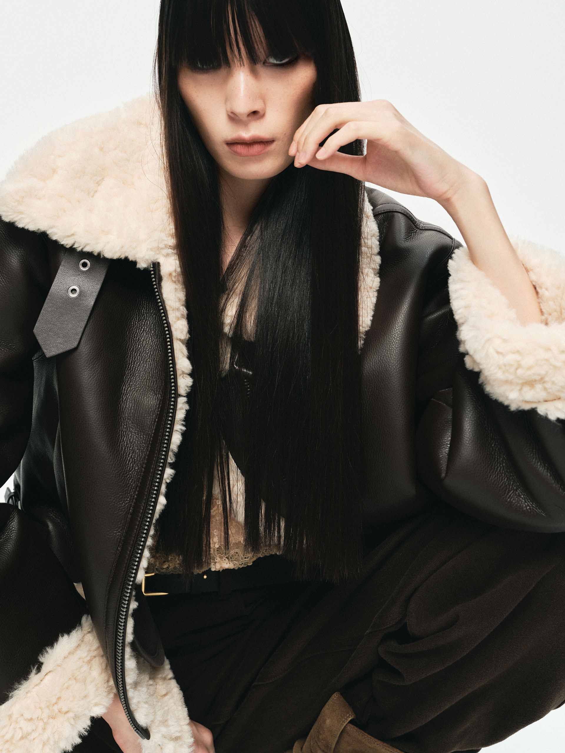 Faux Shearling Detail Coat - Image 8