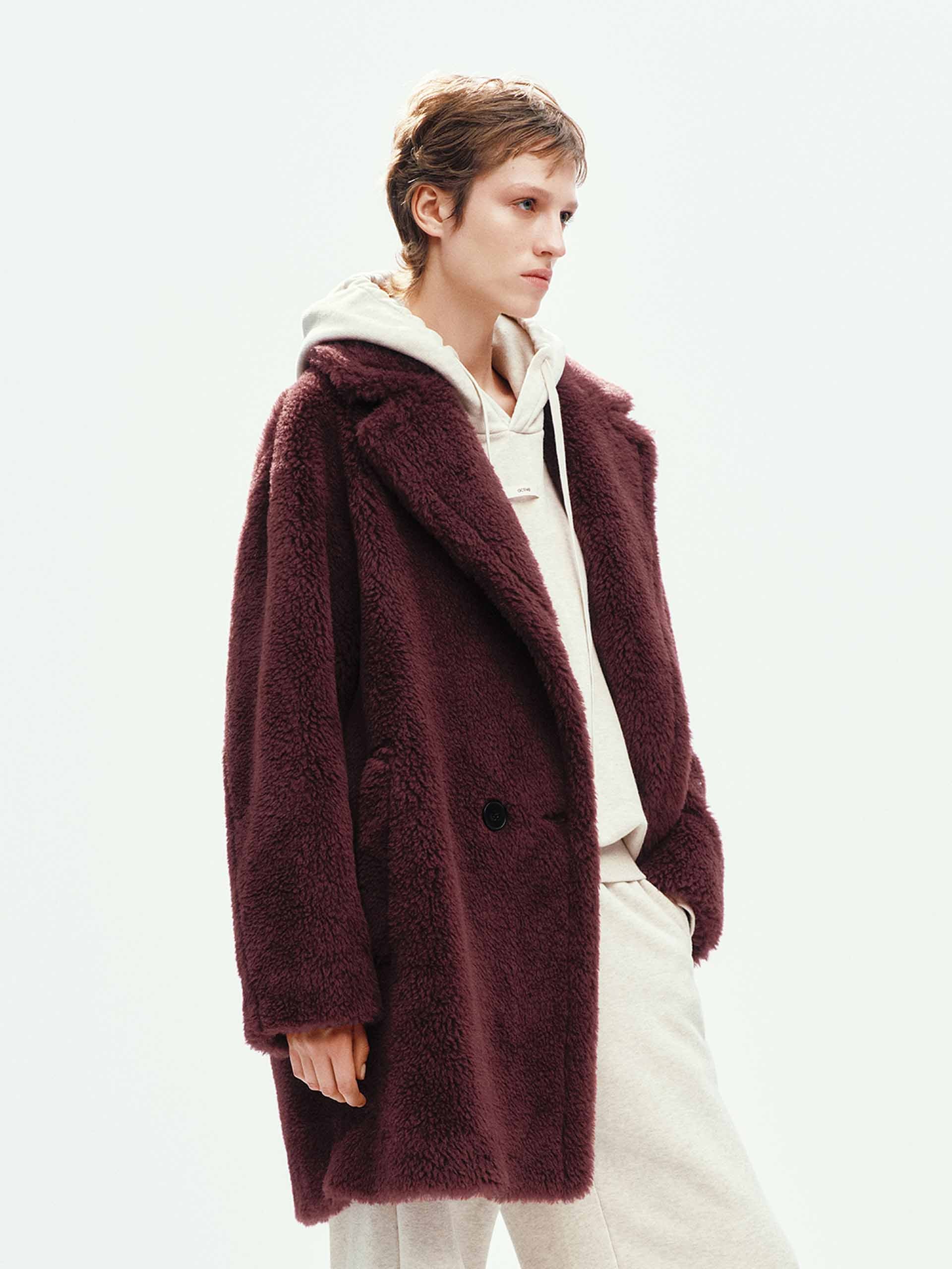 Faux Shearling Lapel Coat - Image 3