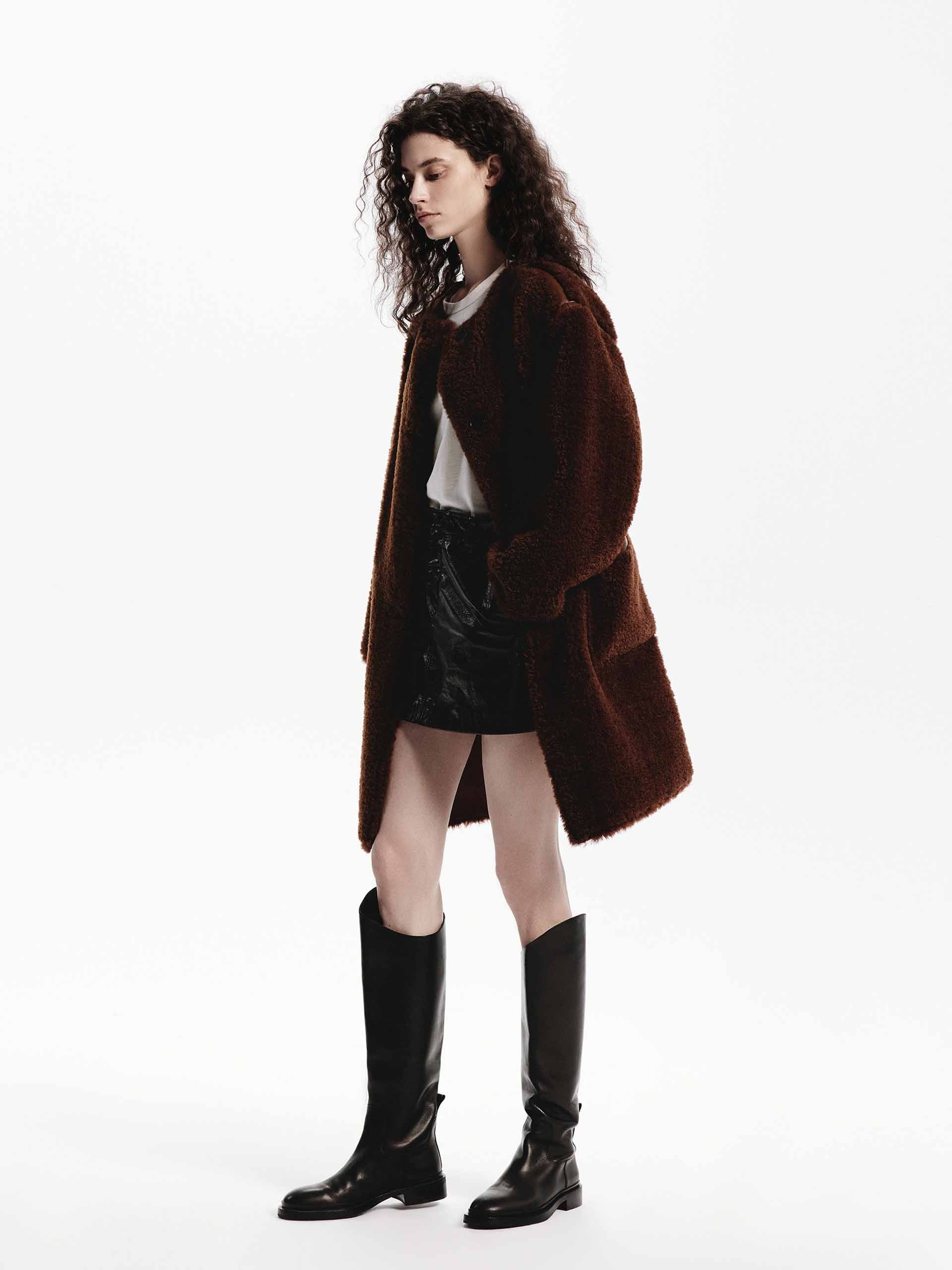 Faux Shearling Midi Coat - Image 10