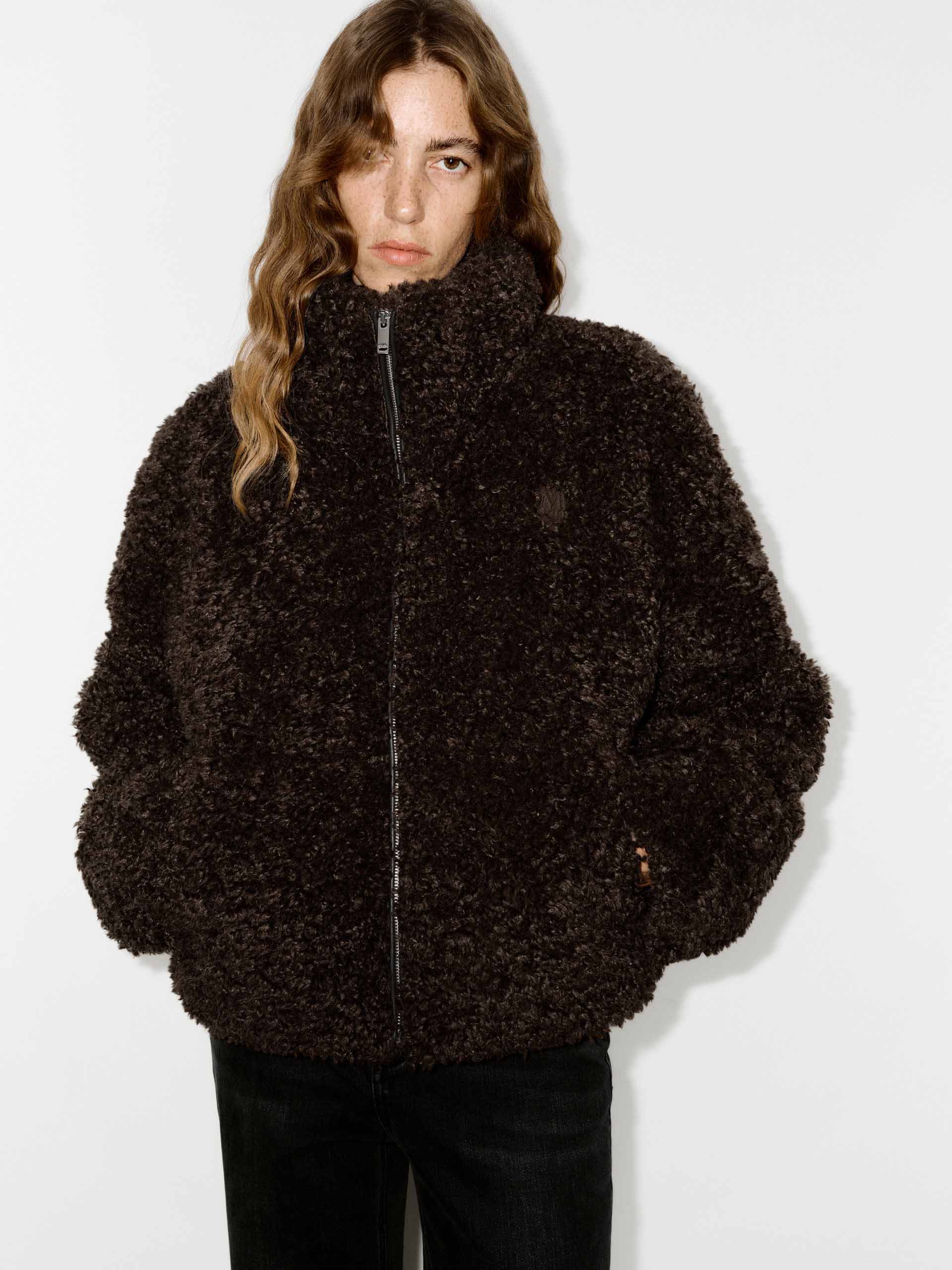 Faux Shearling Quilted Jacket