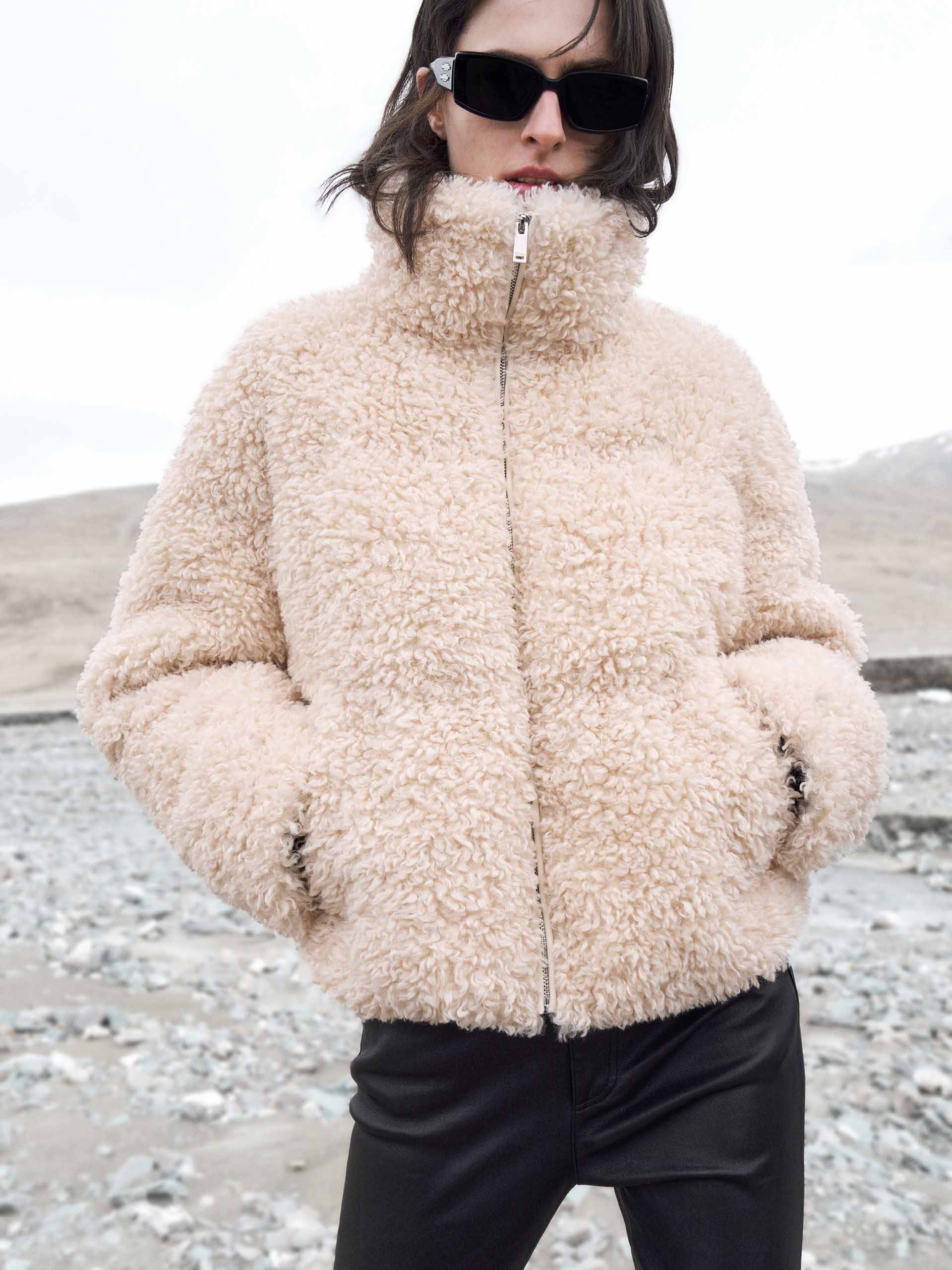 Faux Shearling Quilted Jacket - Image 9