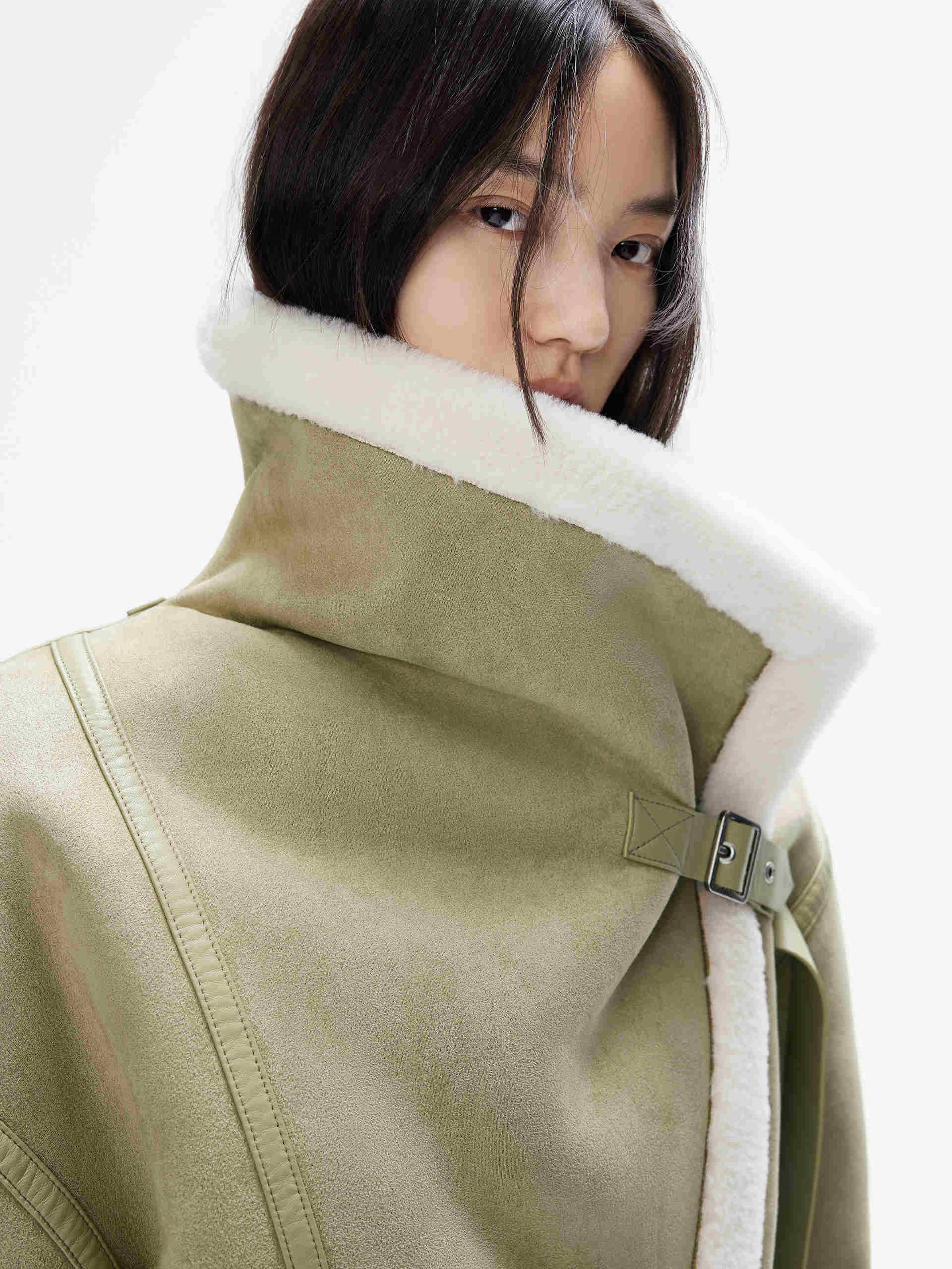 Faux Suede Buckle Jacket - Image 11