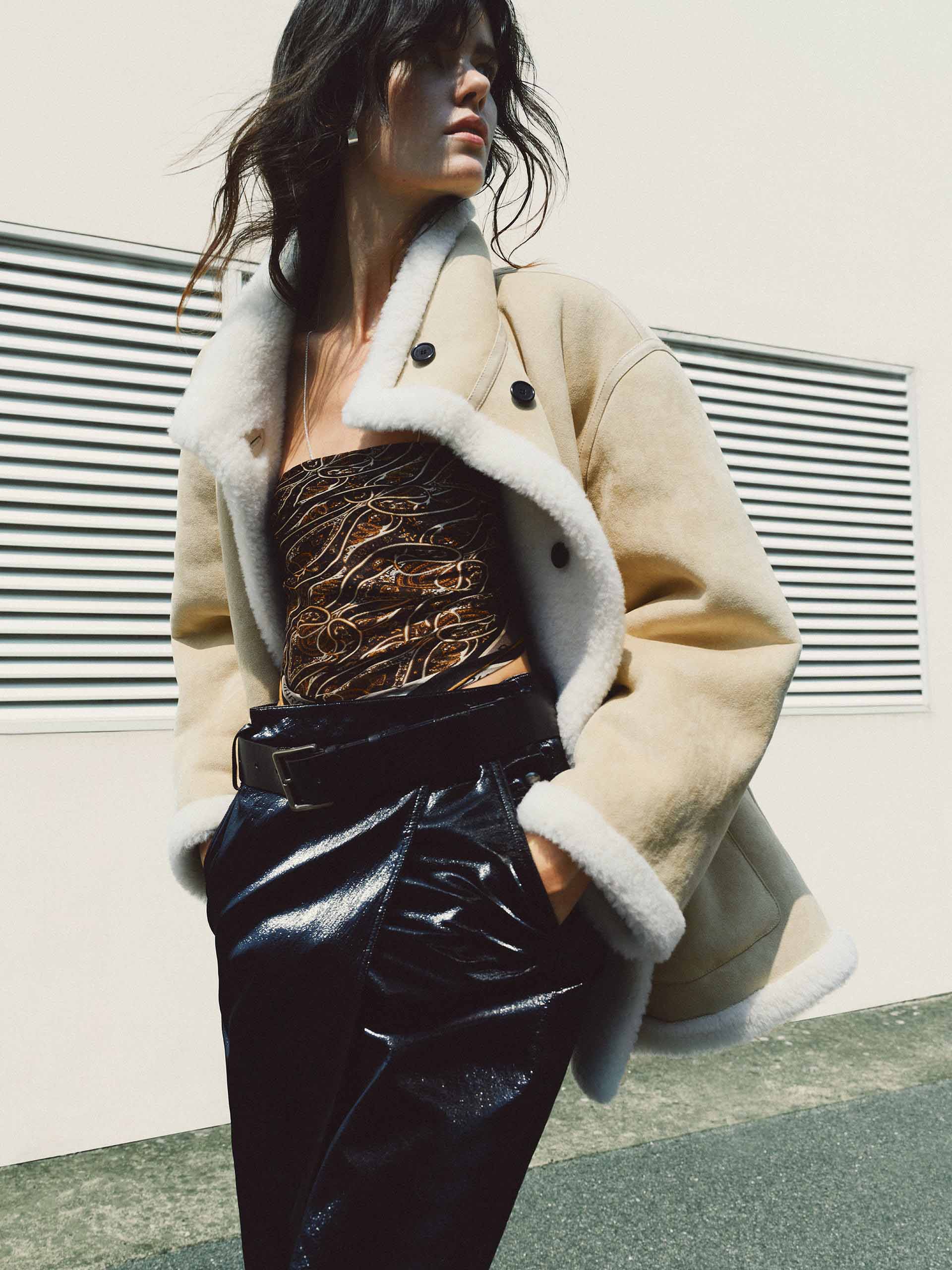 Faux Suede Fur Lining Coat - Image 15