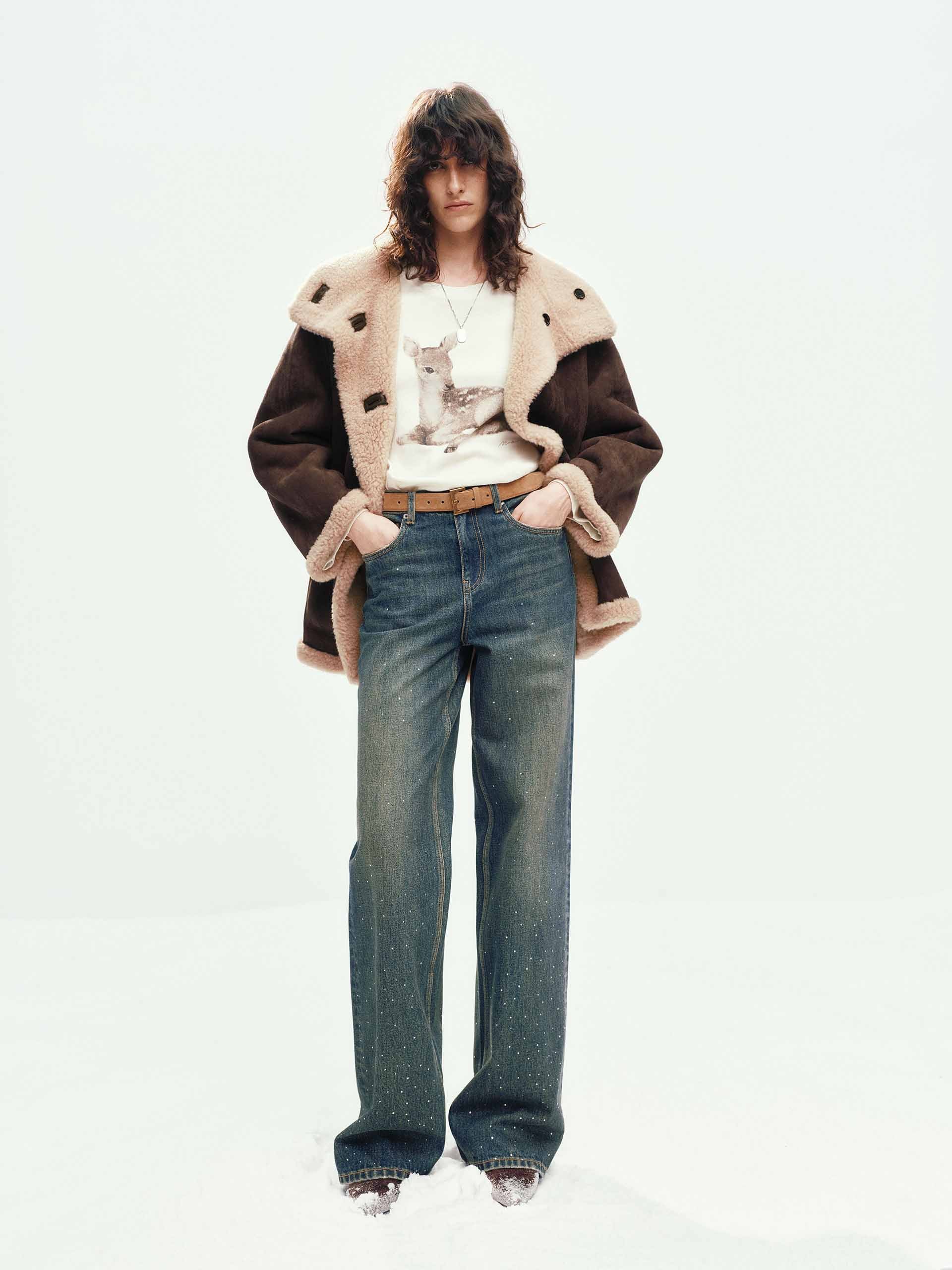 Faux Suede Fur Lining Coat - Image 2