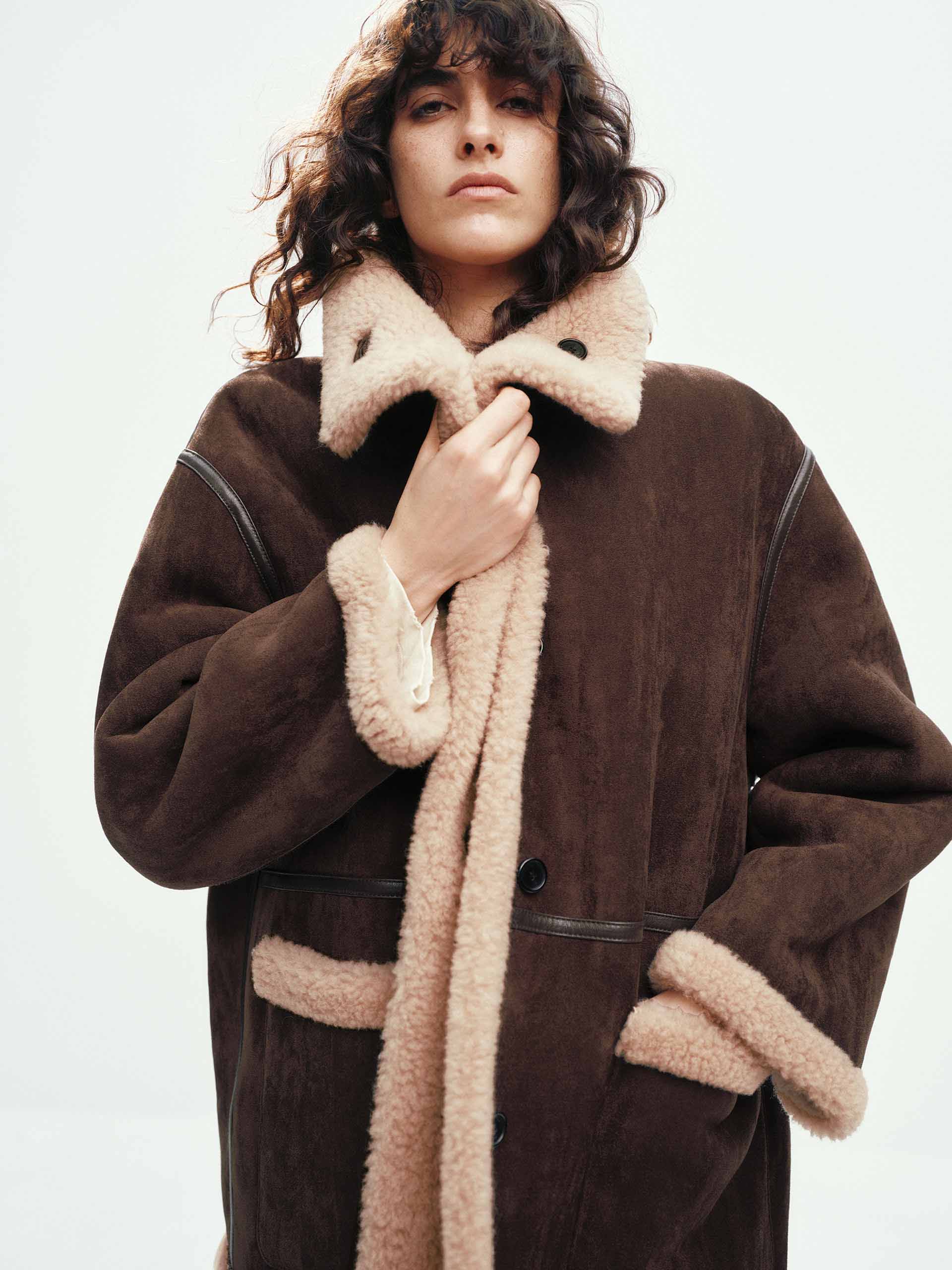 Faux Suede Fur Lining Coat - Image 3