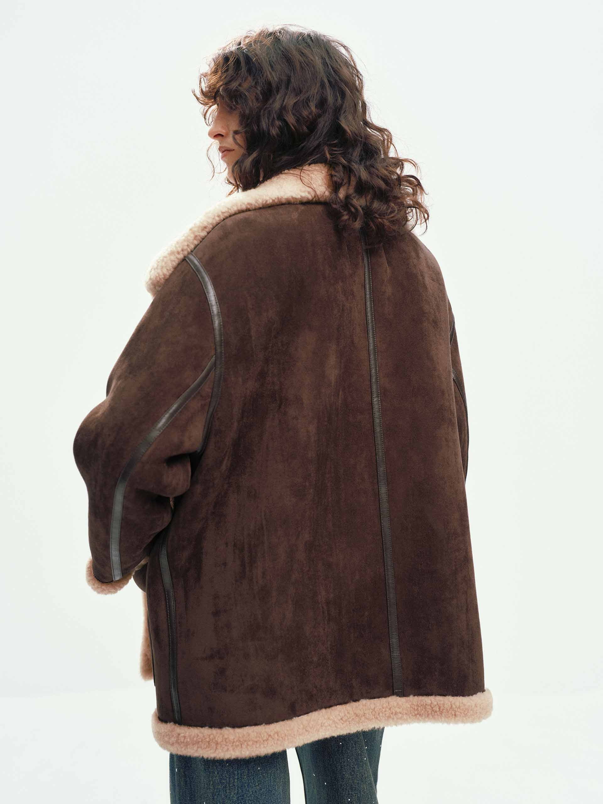 Faux Suede Fur Lining Coat - Image 6