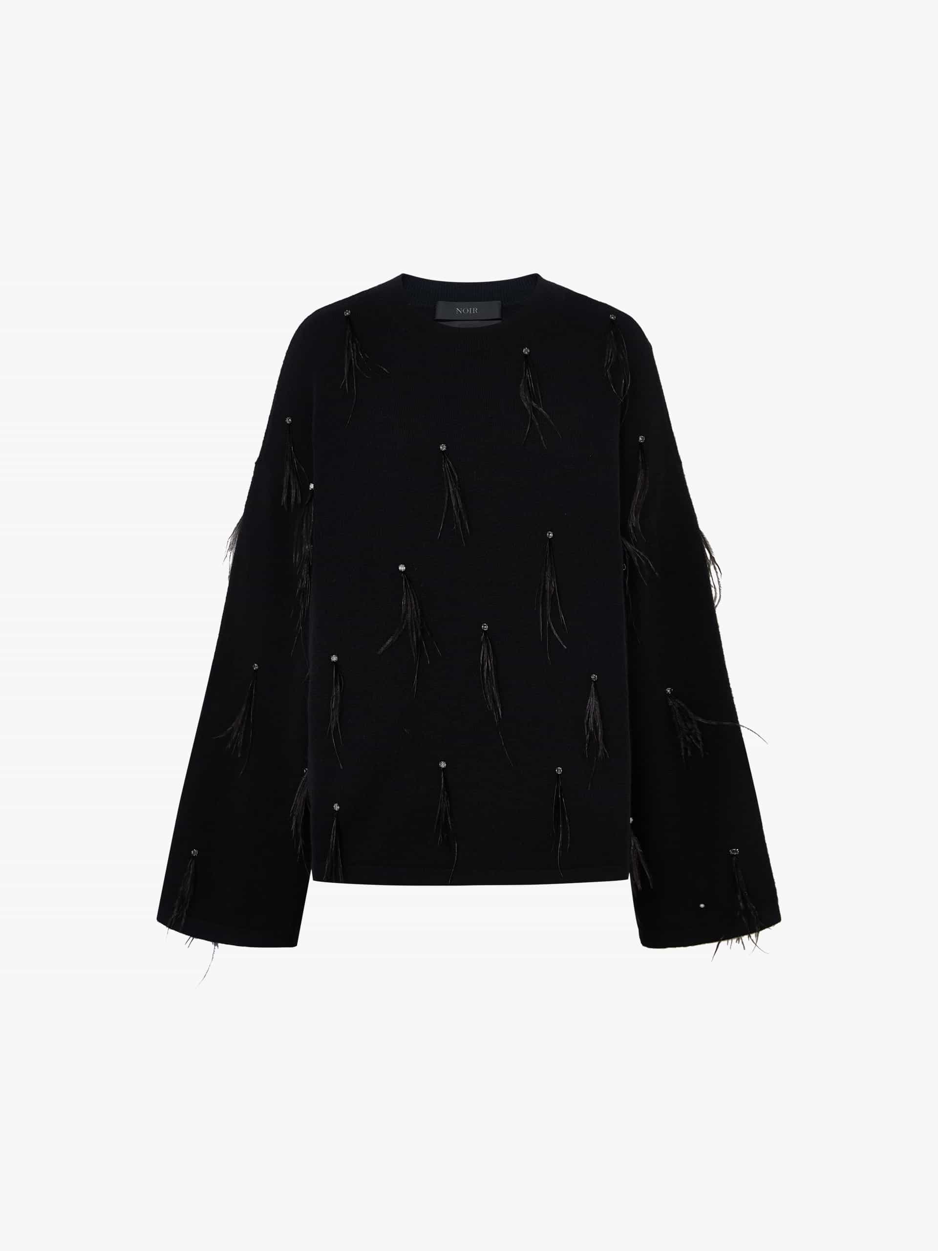 Feather Embellished Knit Sweater - Image 5