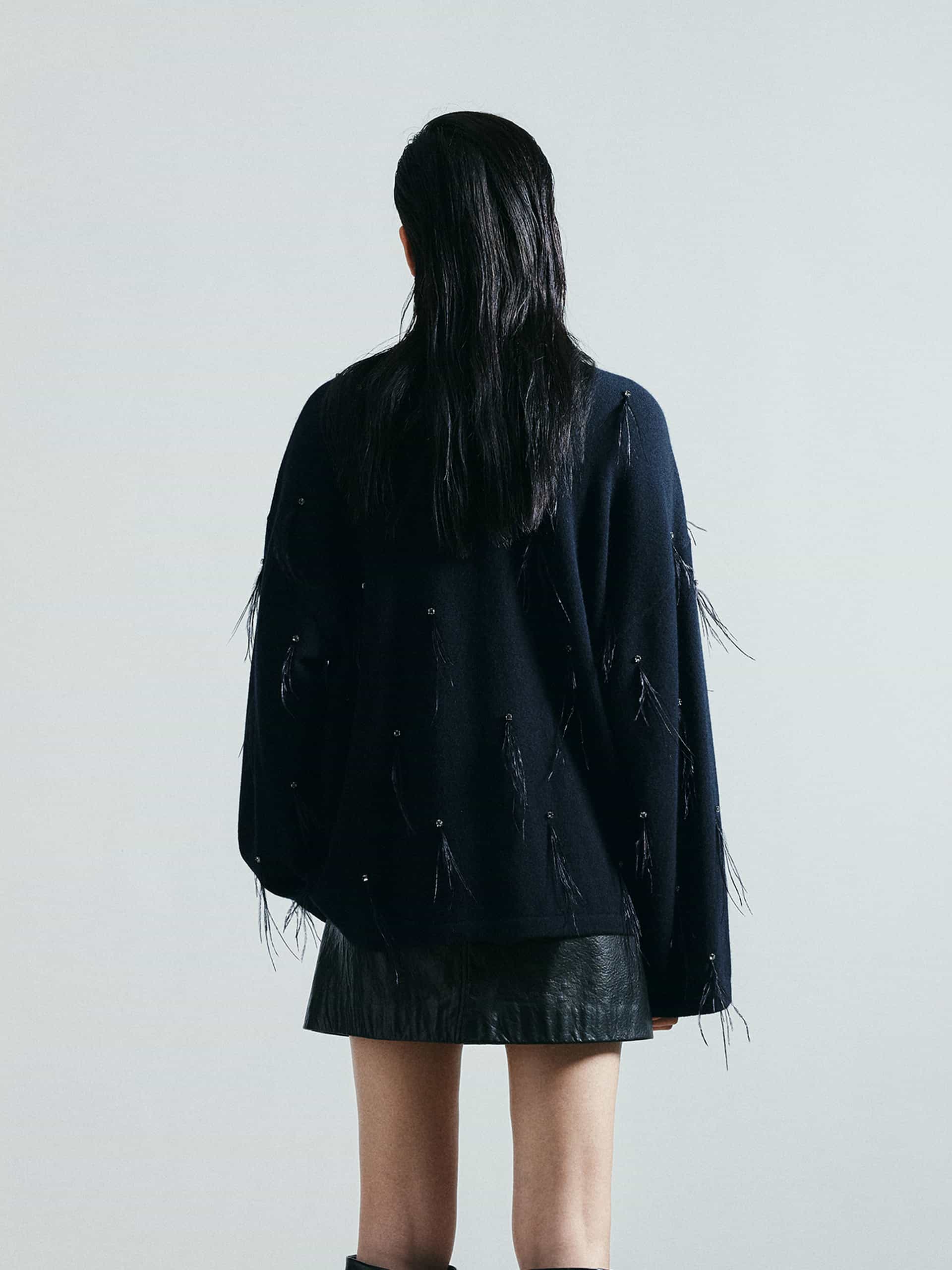 Feather Embellished Knit Sweater - Image 7
