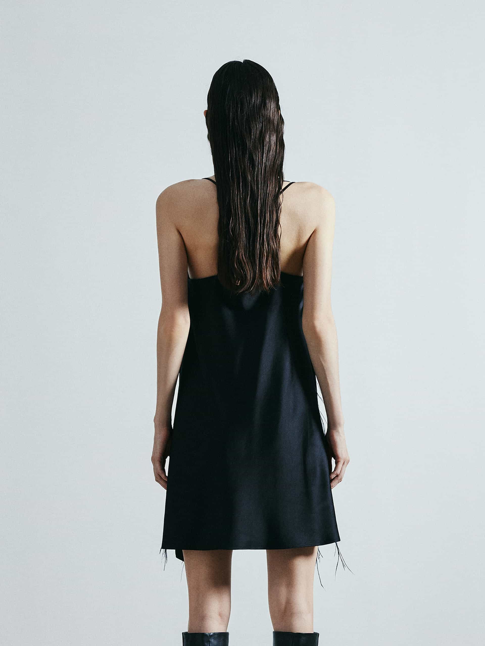 Feather Embellished Mini Dress - Image 6