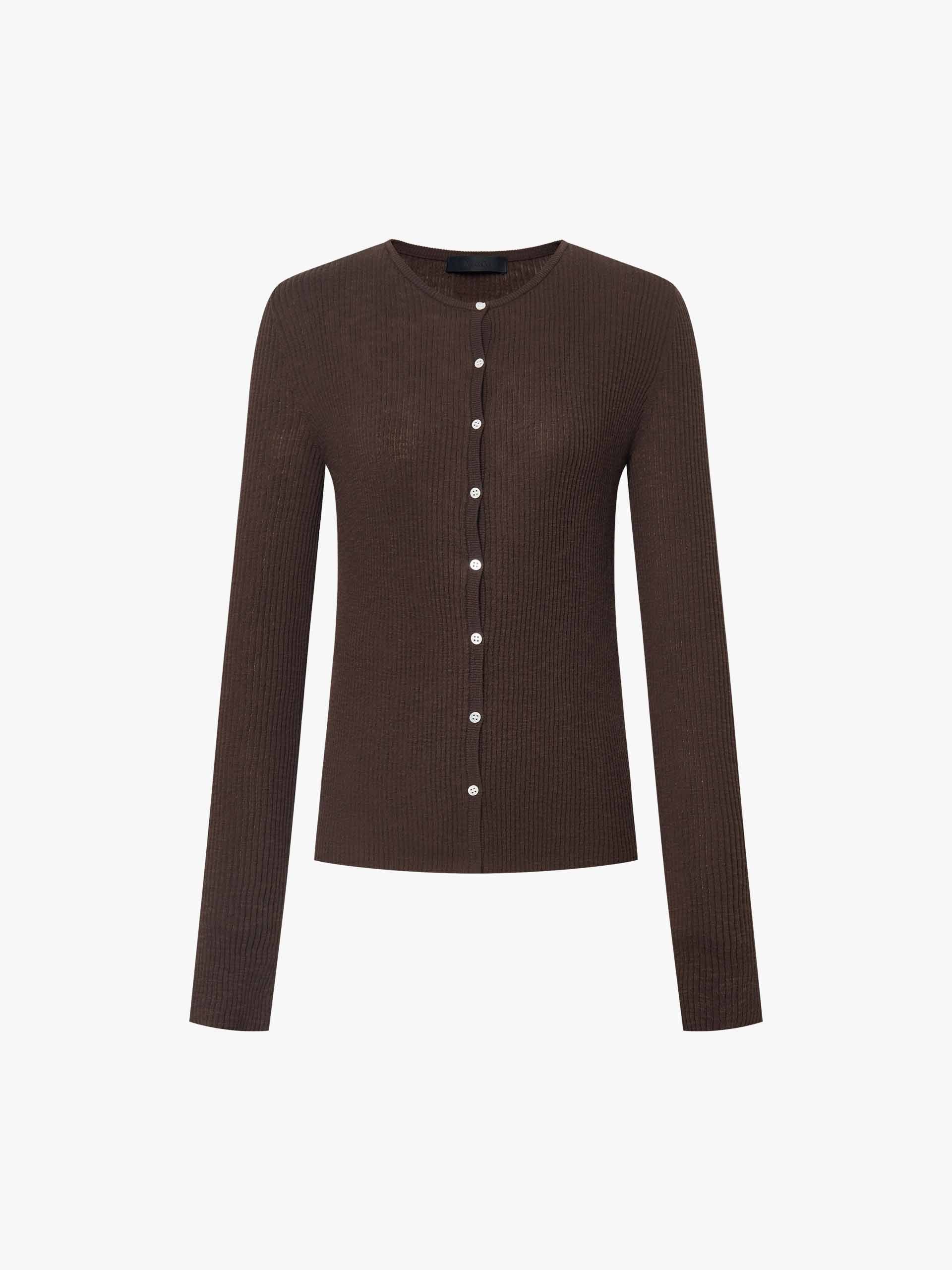 Fine Rib Button Knit Top - Image 5