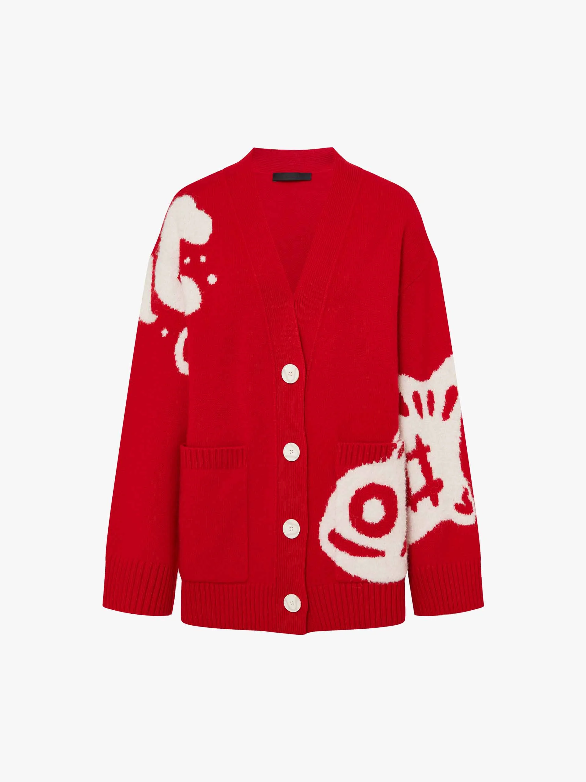 Fish Pattern Knit Cardigan - Image 5