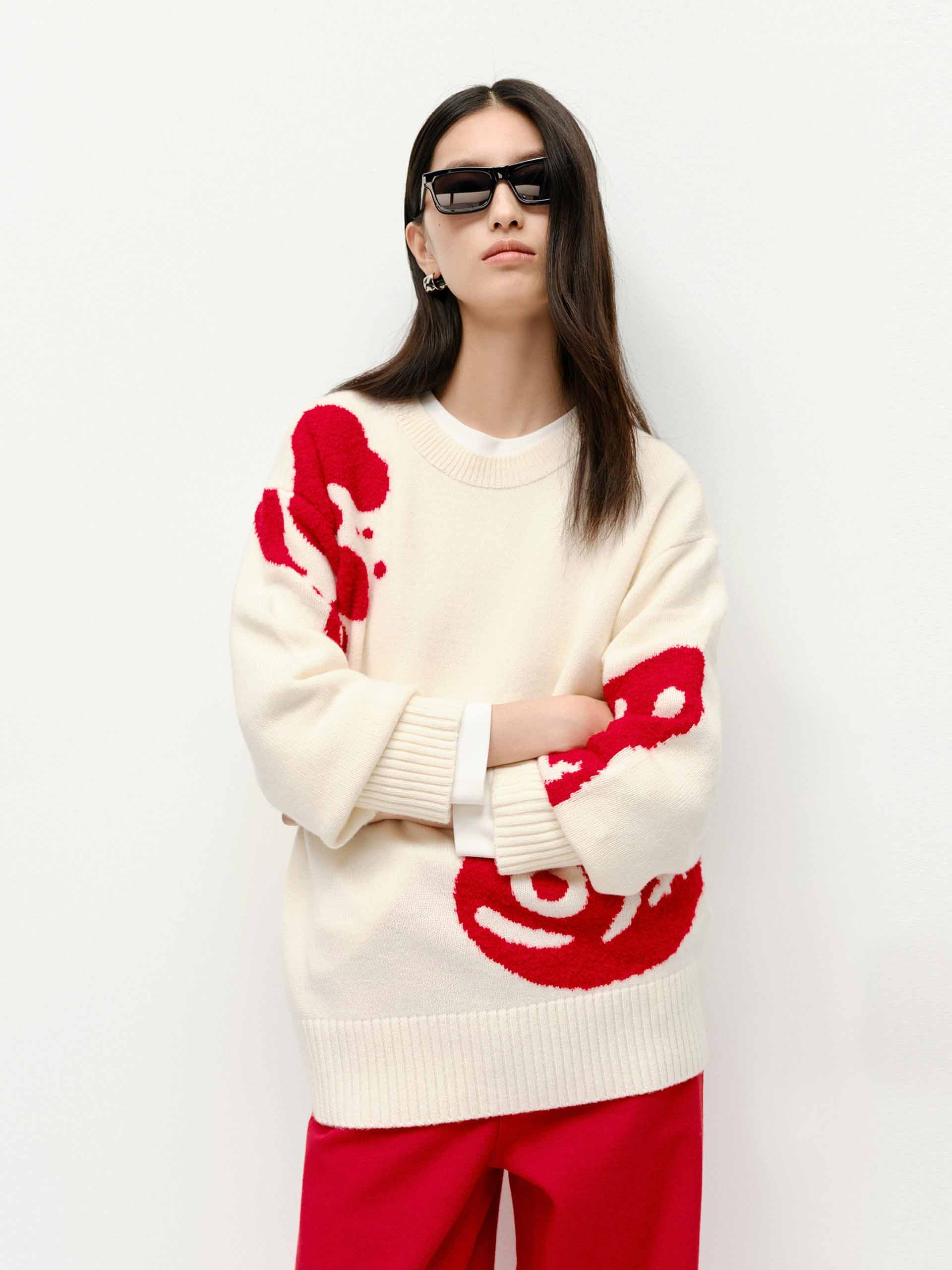 Fish Pattern Knit Sweater - Image 6
