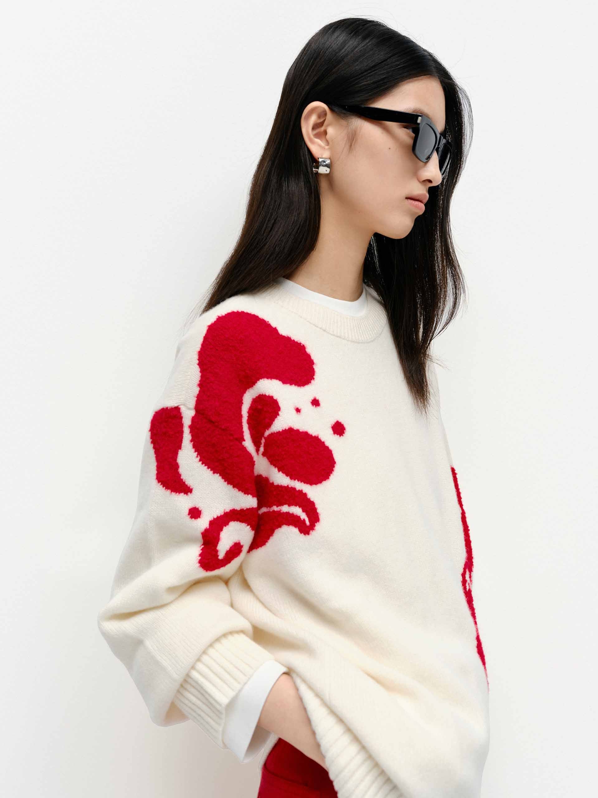 Fish Pattern Knit Sweater - Image 7