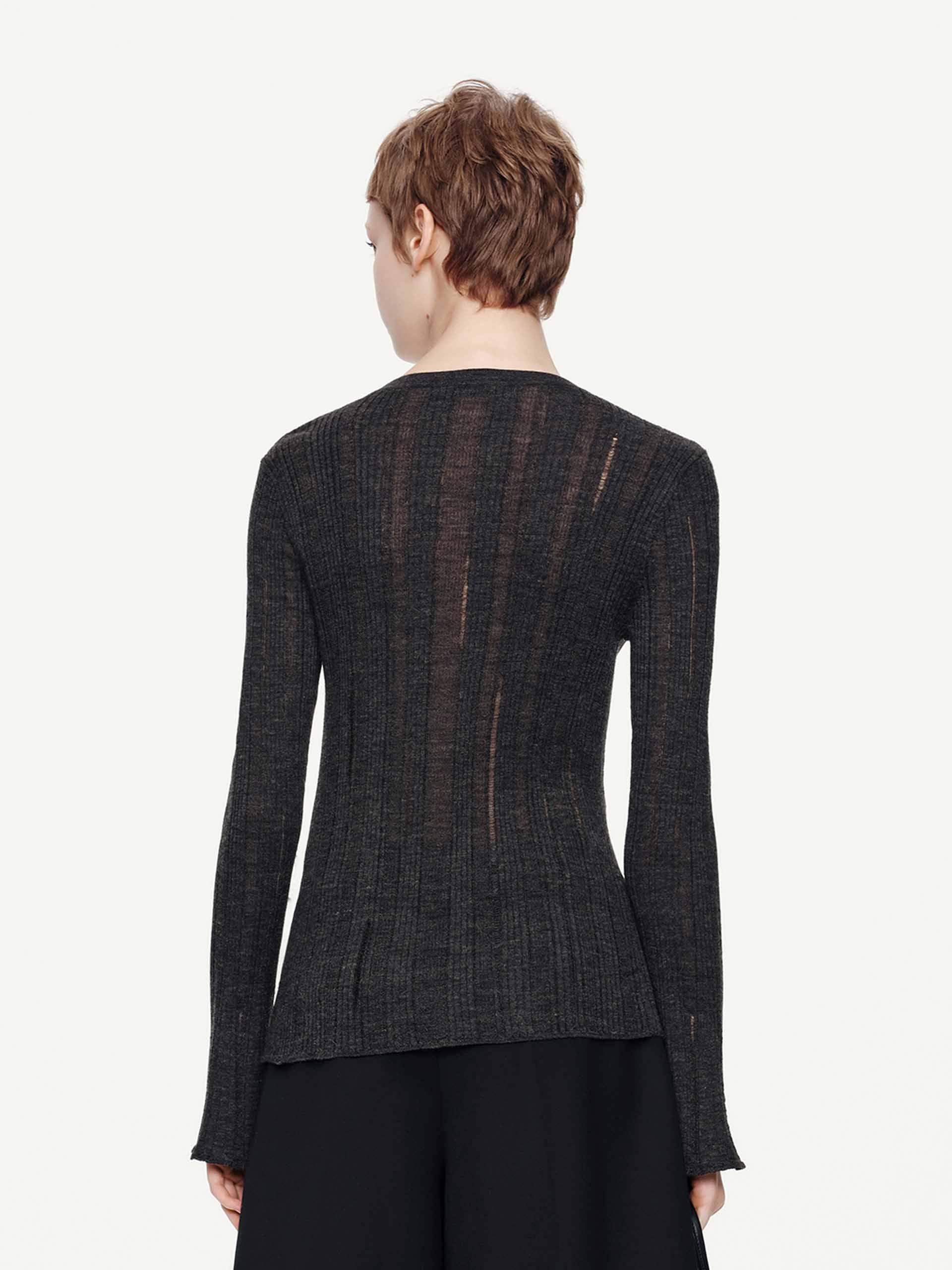 Round Neck Knitted Cardigan - Image 6