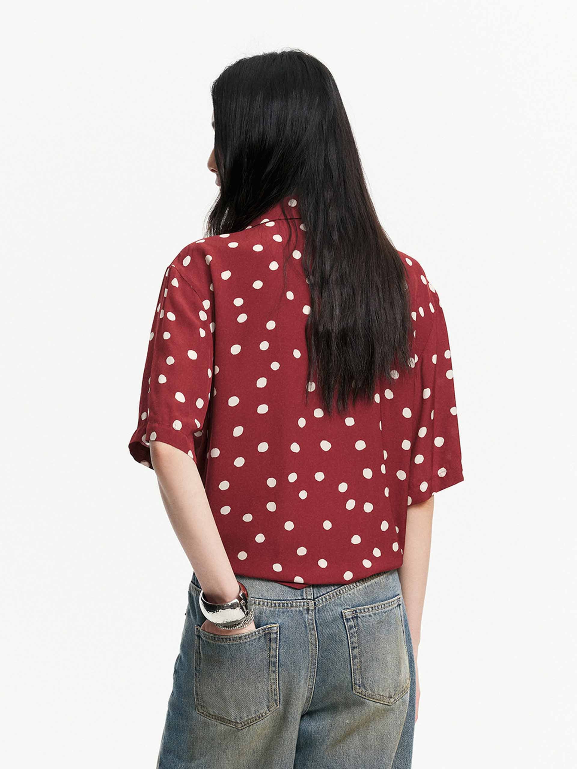 Flirty Polka Dot Chiffon Shirt - Image 3