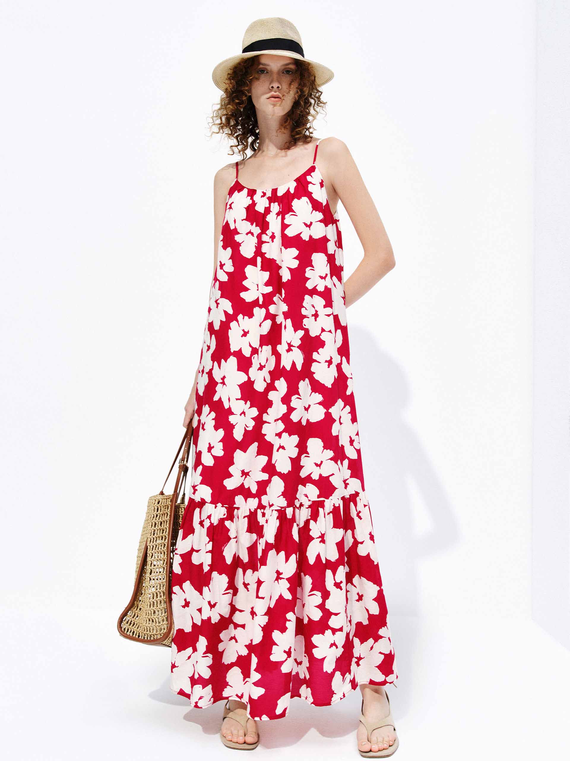 Floral Ruffle Hem Maxi Dress