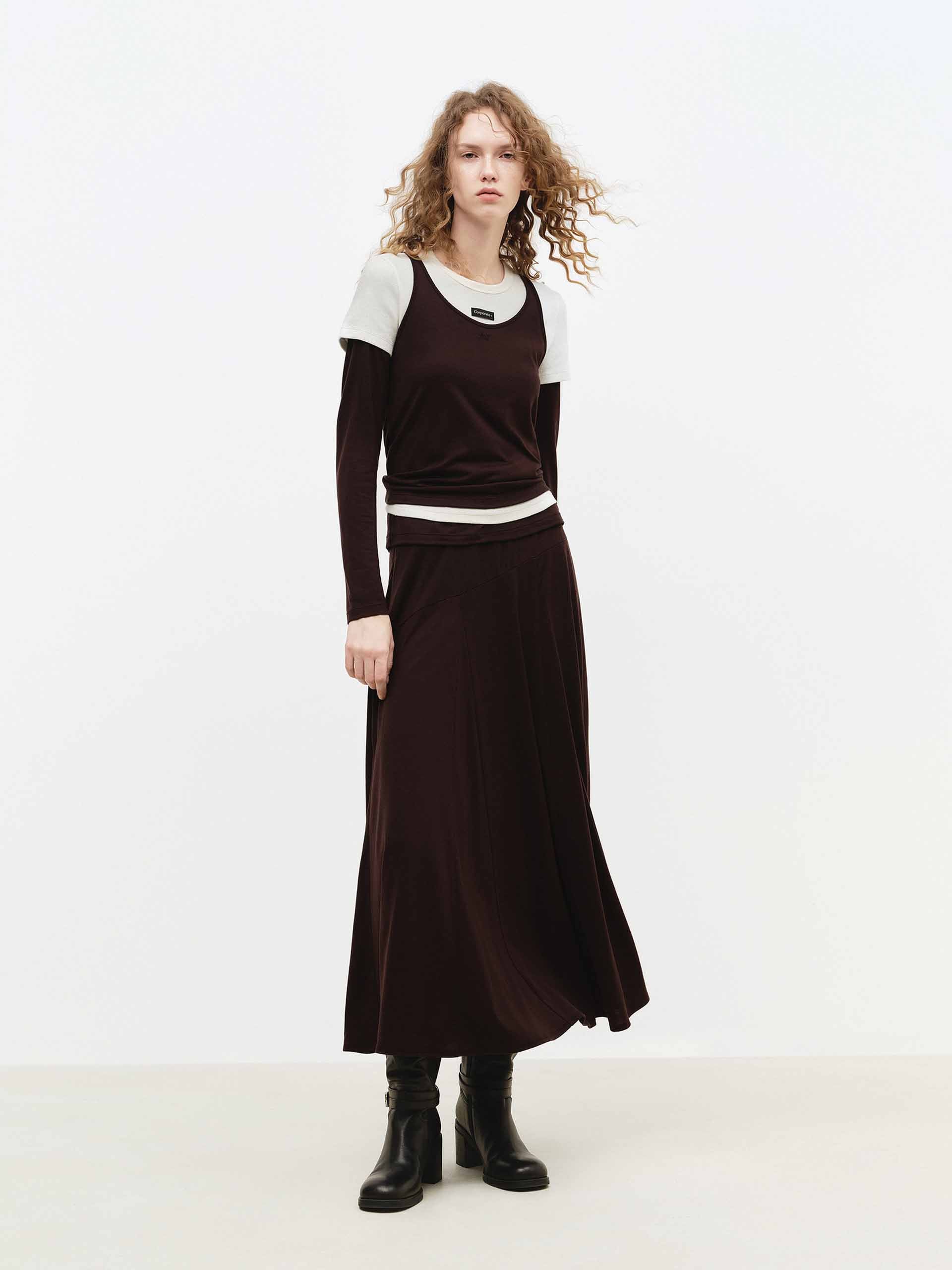 Flowy Hem Midi Skirt - Image 2