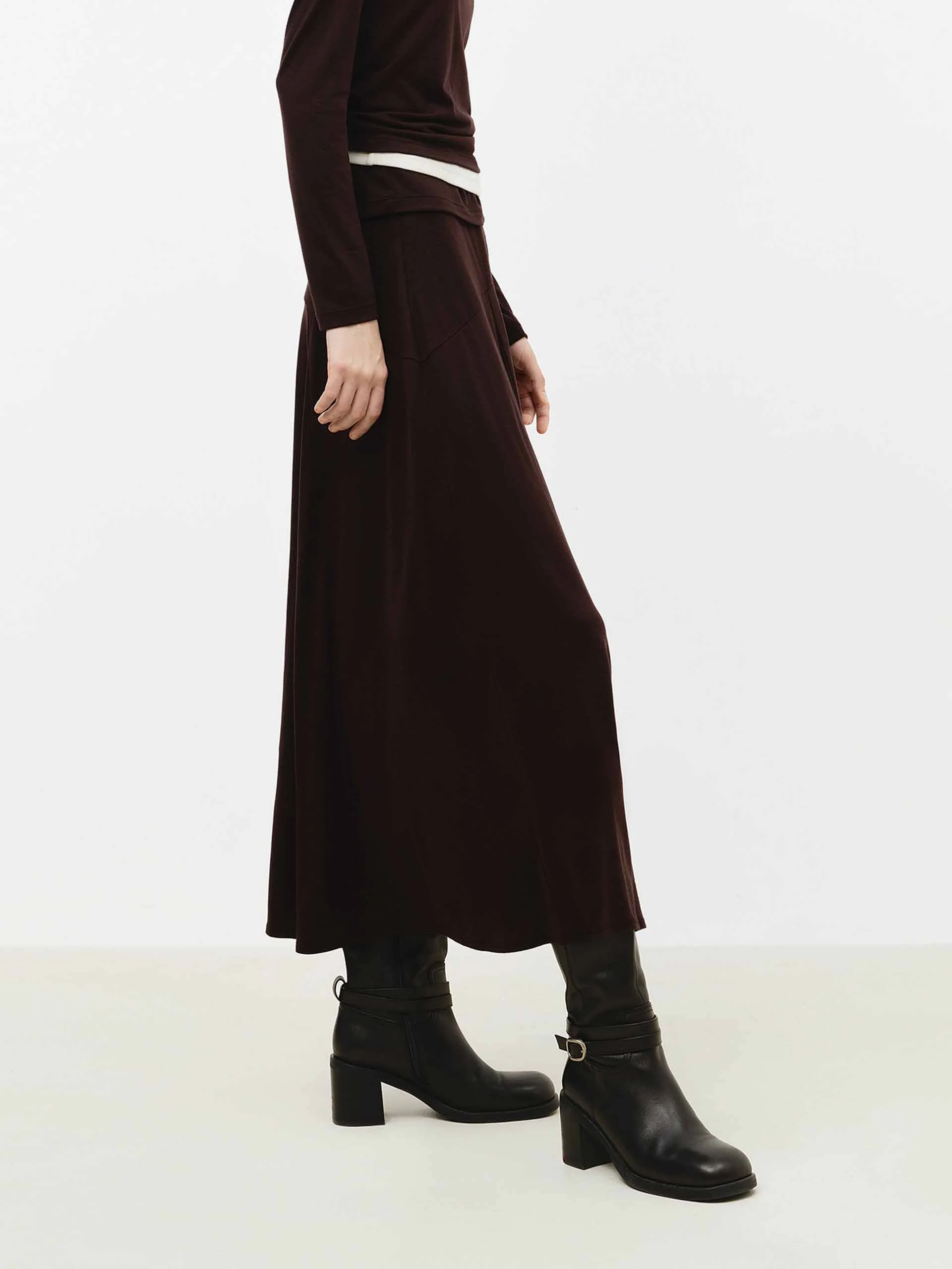 Flowy Hem Midi Skirt - Image 3