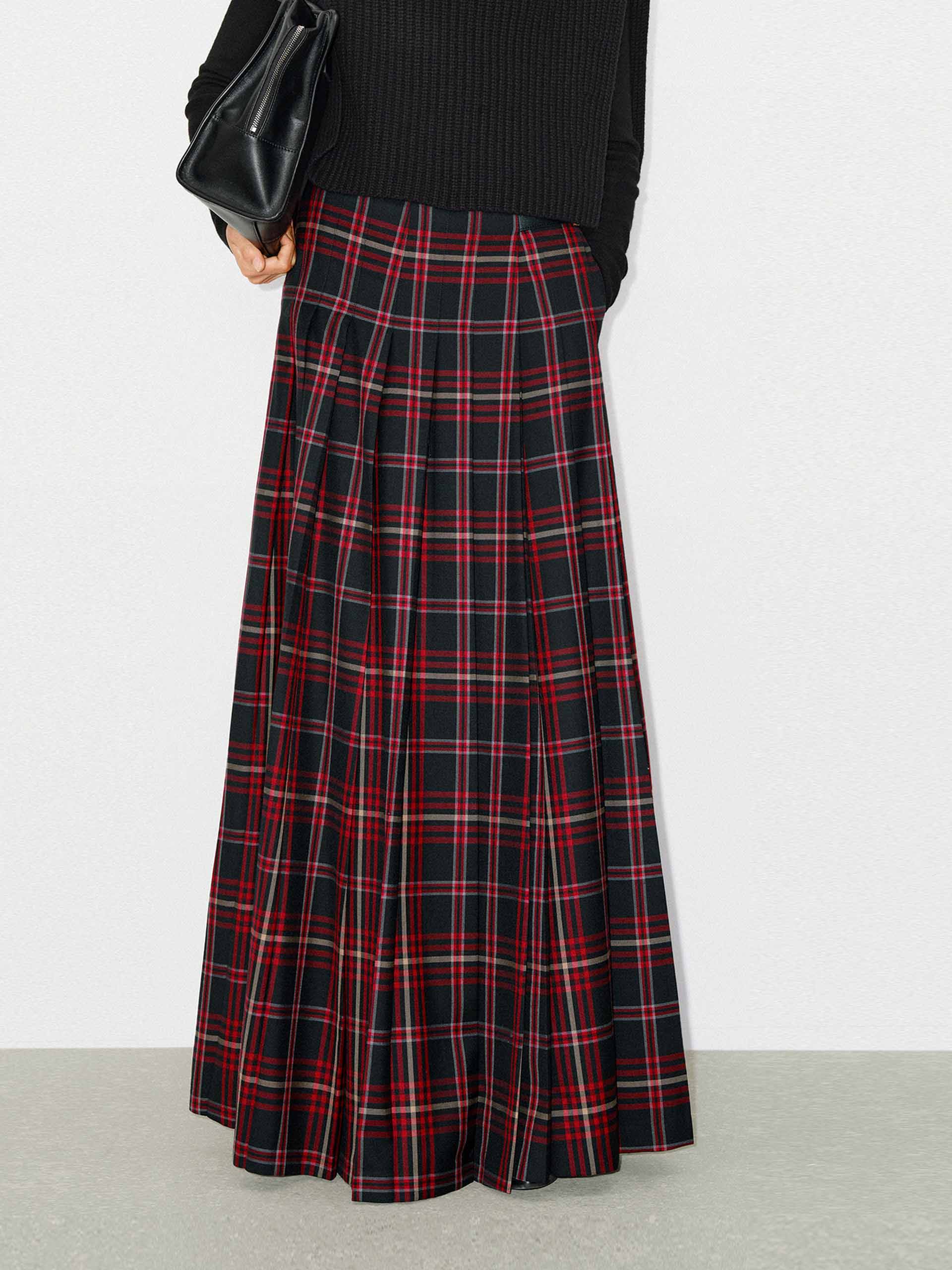 Flowy Plaid Maxi Skirt - Image 15