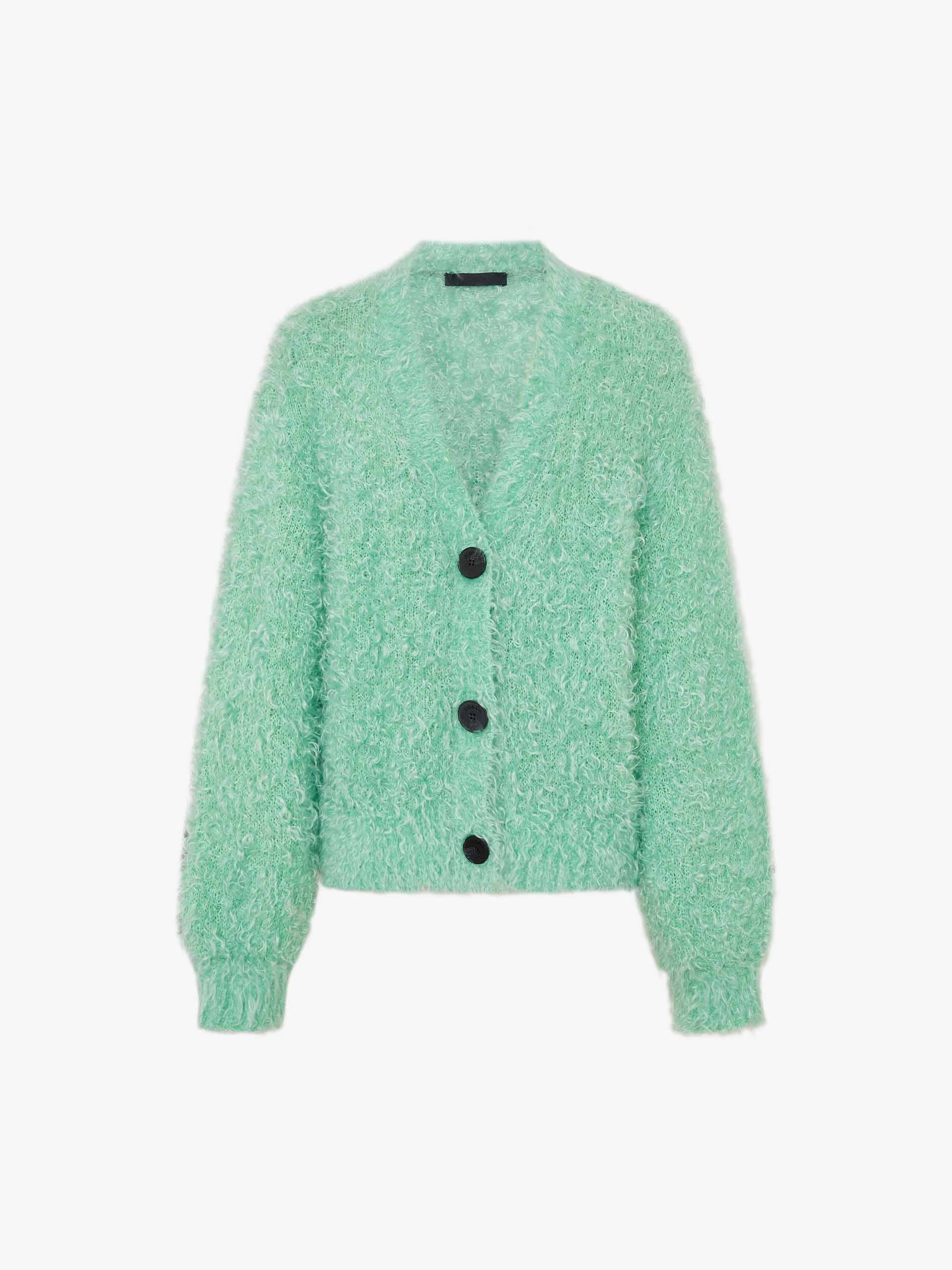 Fluffy Boucle Knit Cardigan - Image 5