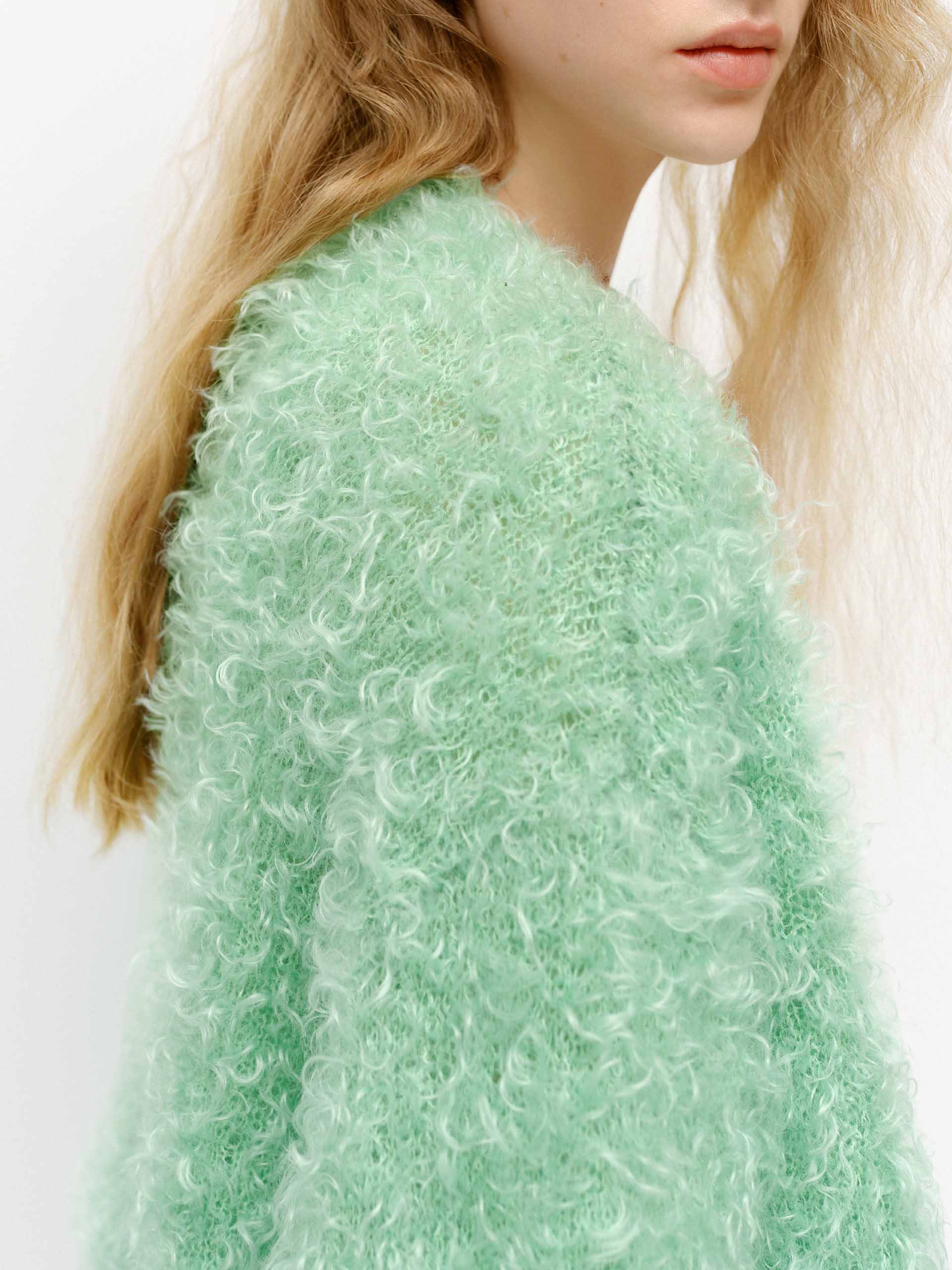 Fluffy Boucle Knit Cardigan - Image 7