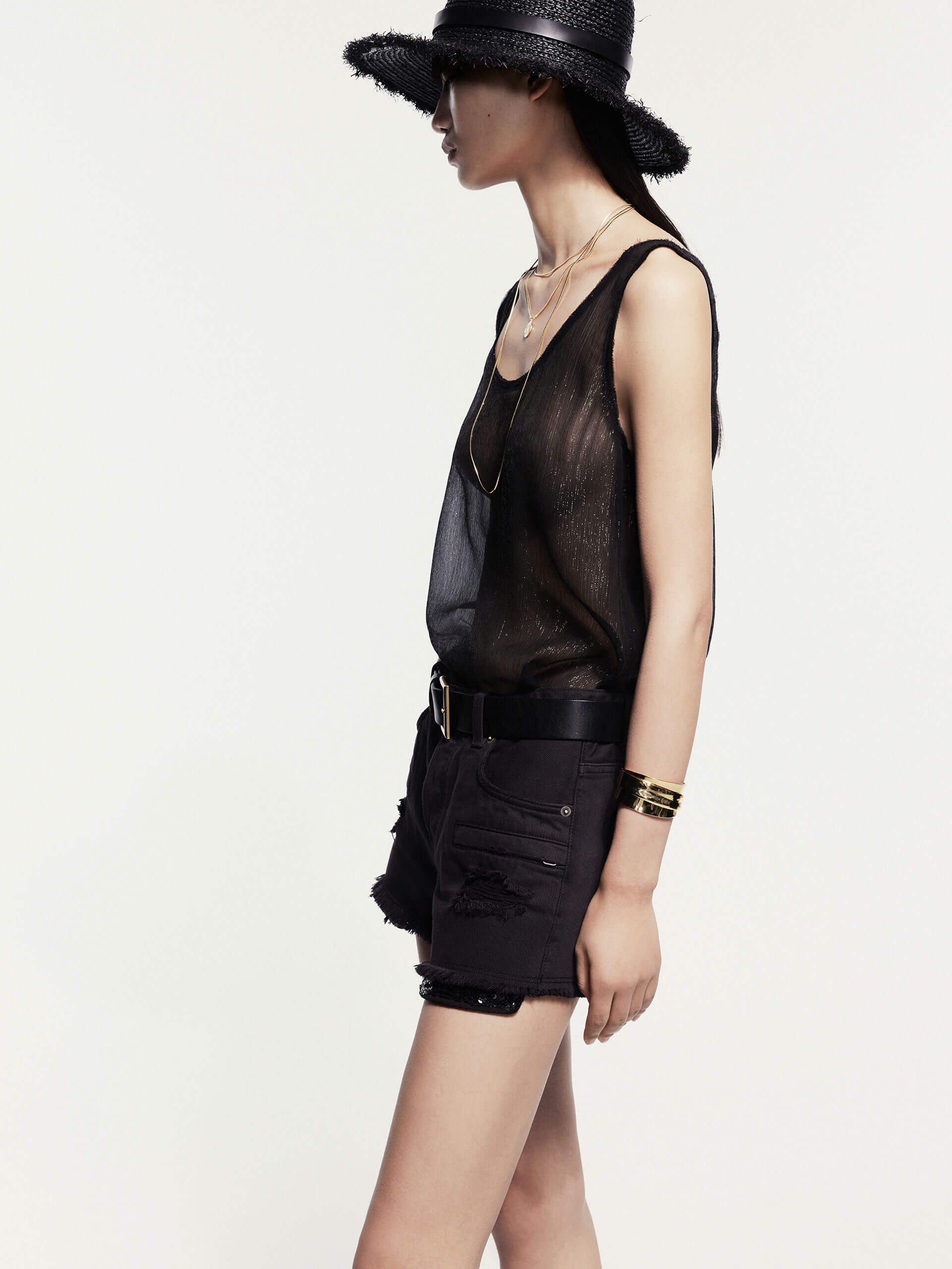 Fringed Denim Shorts - Image 6