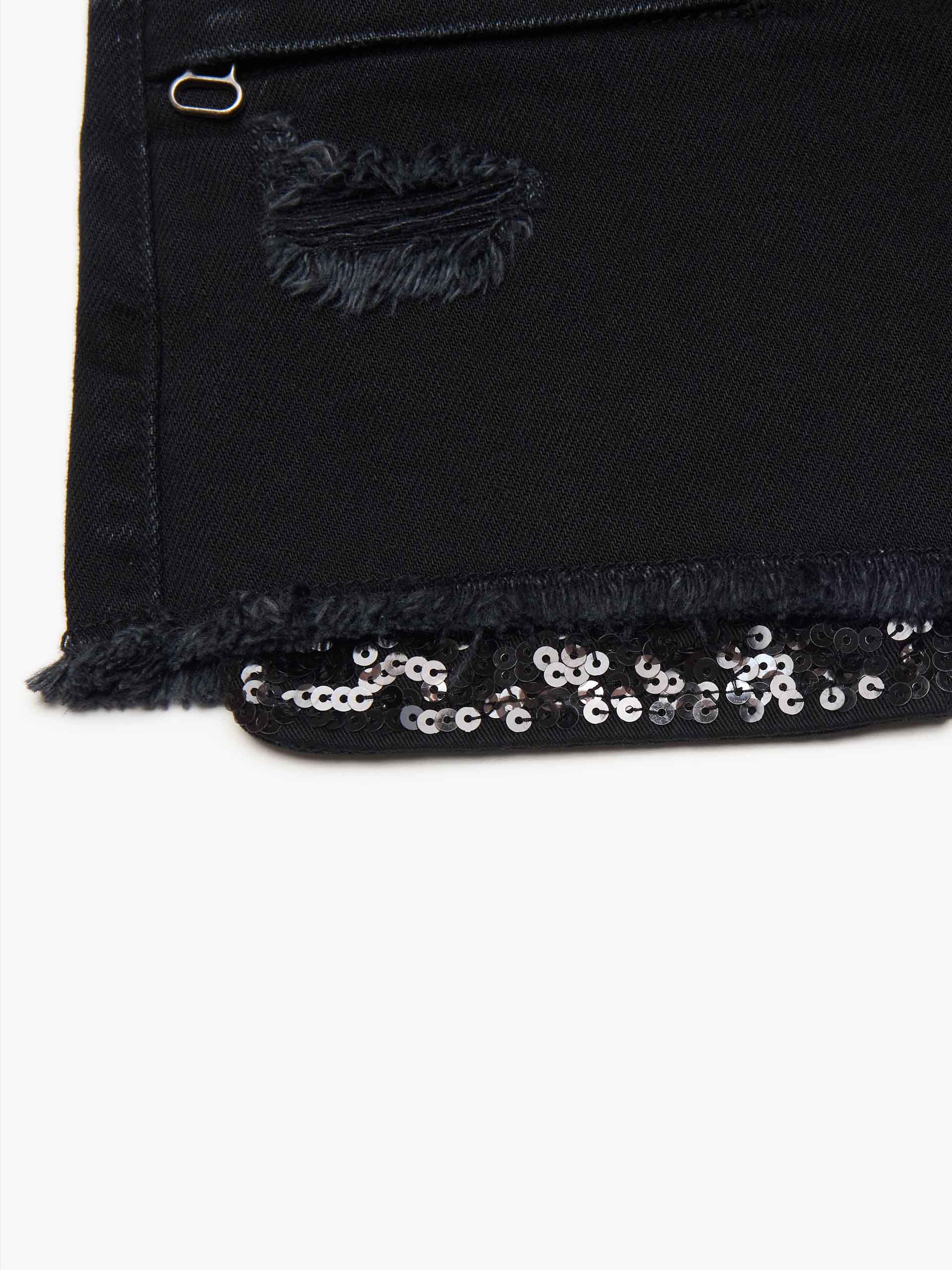 Fringed Denim Shorts - Image 9